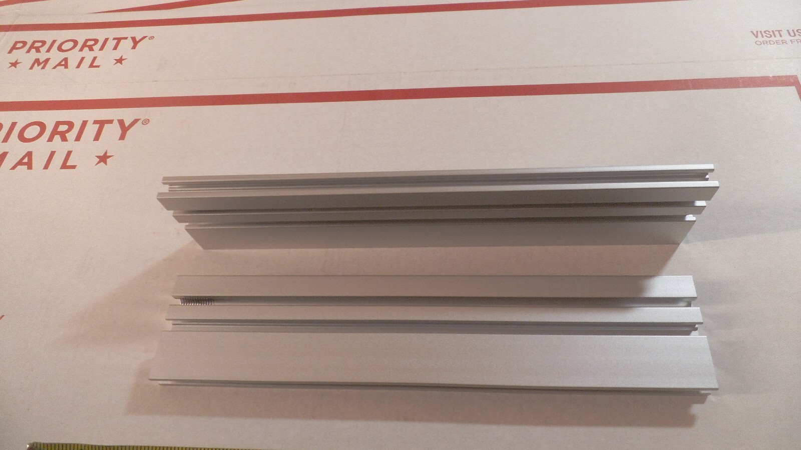 Lot of 2 pcs Aluminum slotted bar stock, 9-5/8″ x 2″ x .475 thick