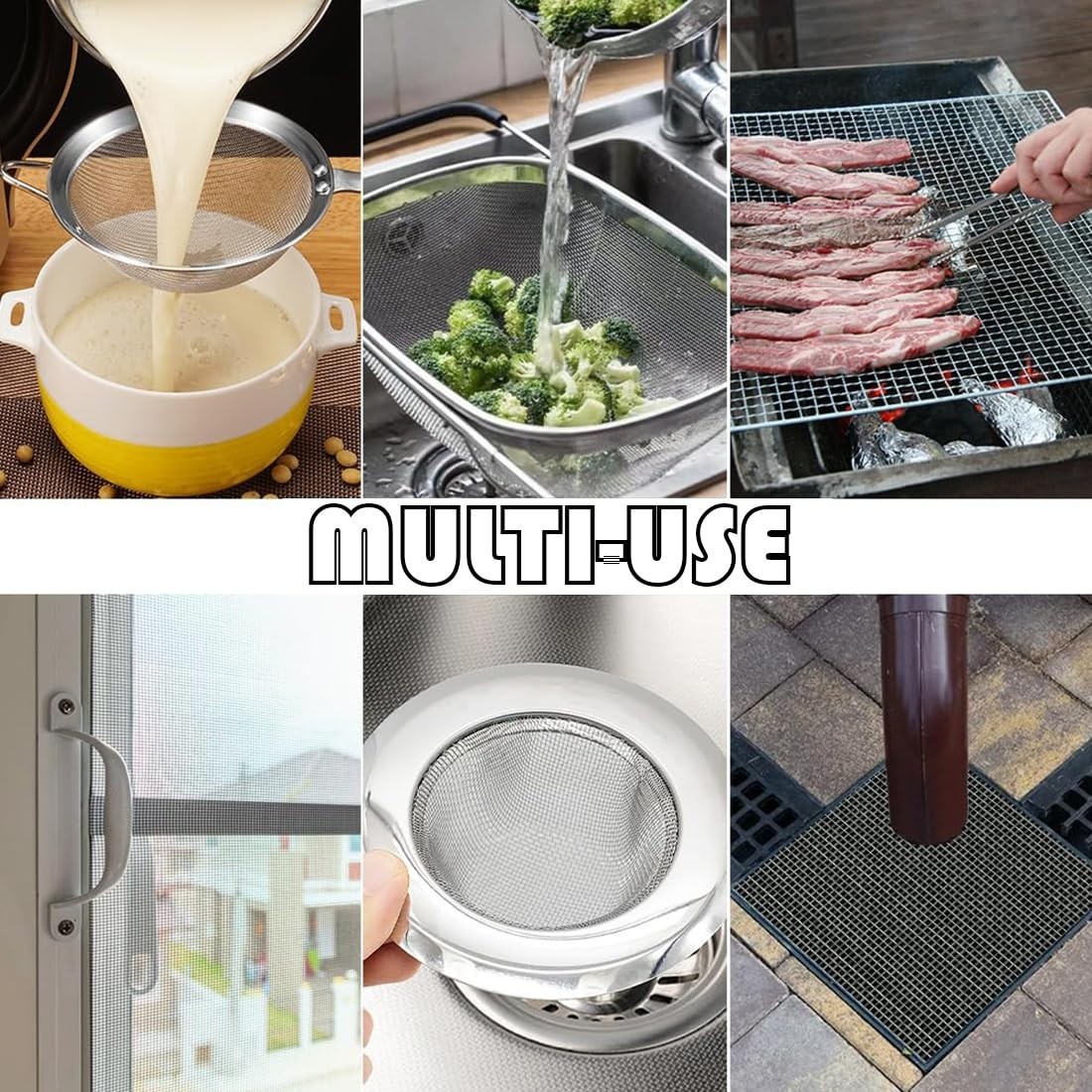 4 Pack 8.26×11.8in Stainless Steel Wire Mesh Sheets 5 Mesh Screen