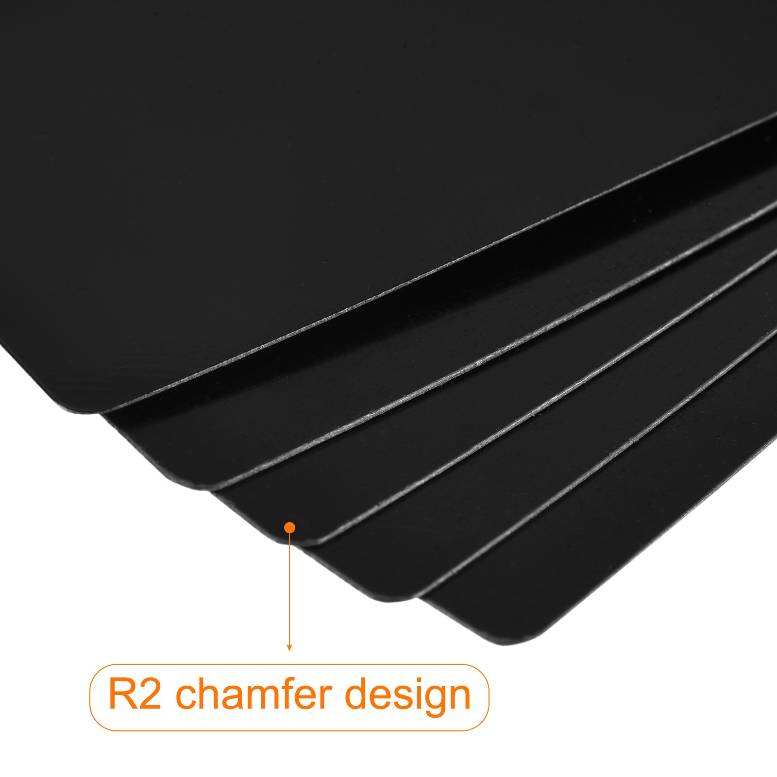45x15x0.3mm Baking Painted Aluminum Blank Metal Card Black 30 Pcs