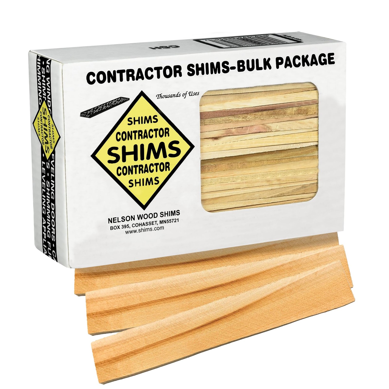 Beddar Wood Shims 8-Inch Contractor Grade 56 Count Carton for Leveling