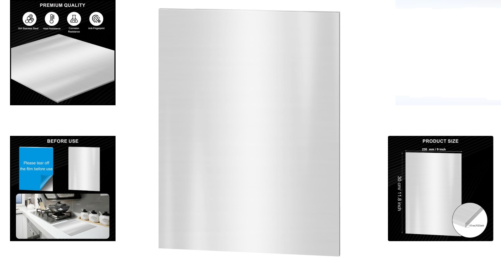 304 Stainless Steel Sheets 9×12 inch 1/8 inch Thick for Craft Kitchen DIY