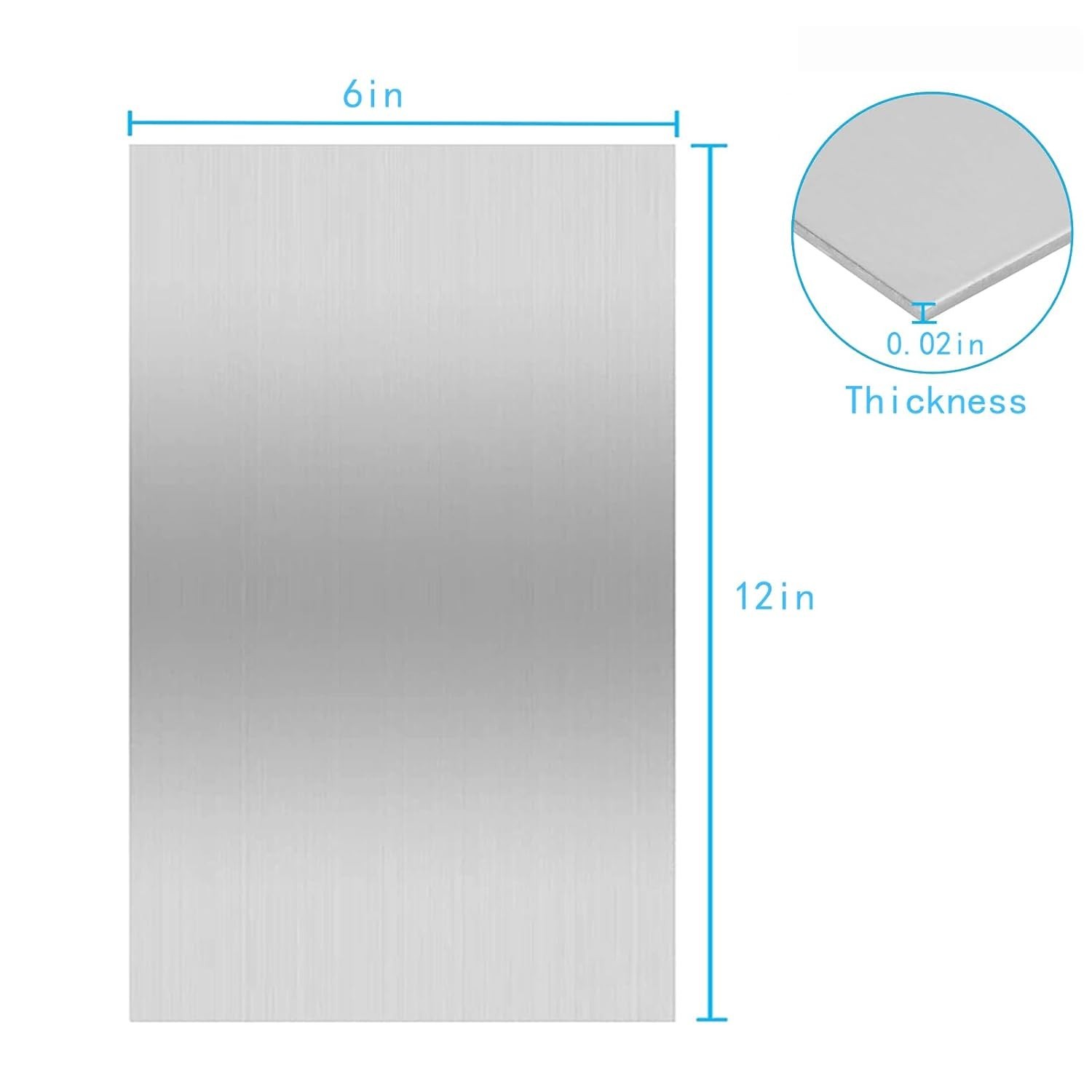 Versatile 430 Stainless Steel Sheet, 12″ x 6″ x 0.02″ for Magnetic Installations