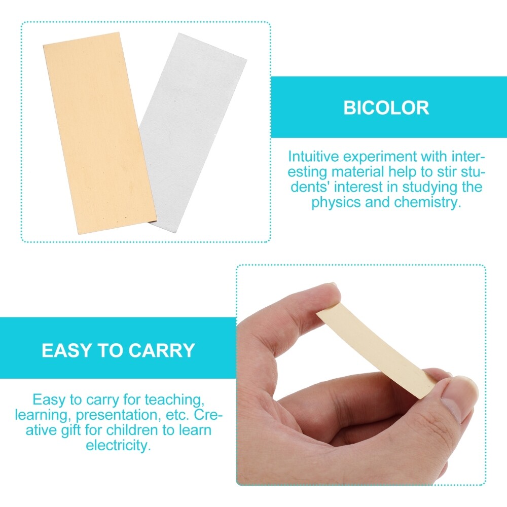 10 Pairs Pure Copper Zinc Anode Sheet and for Experiments Child Rounds