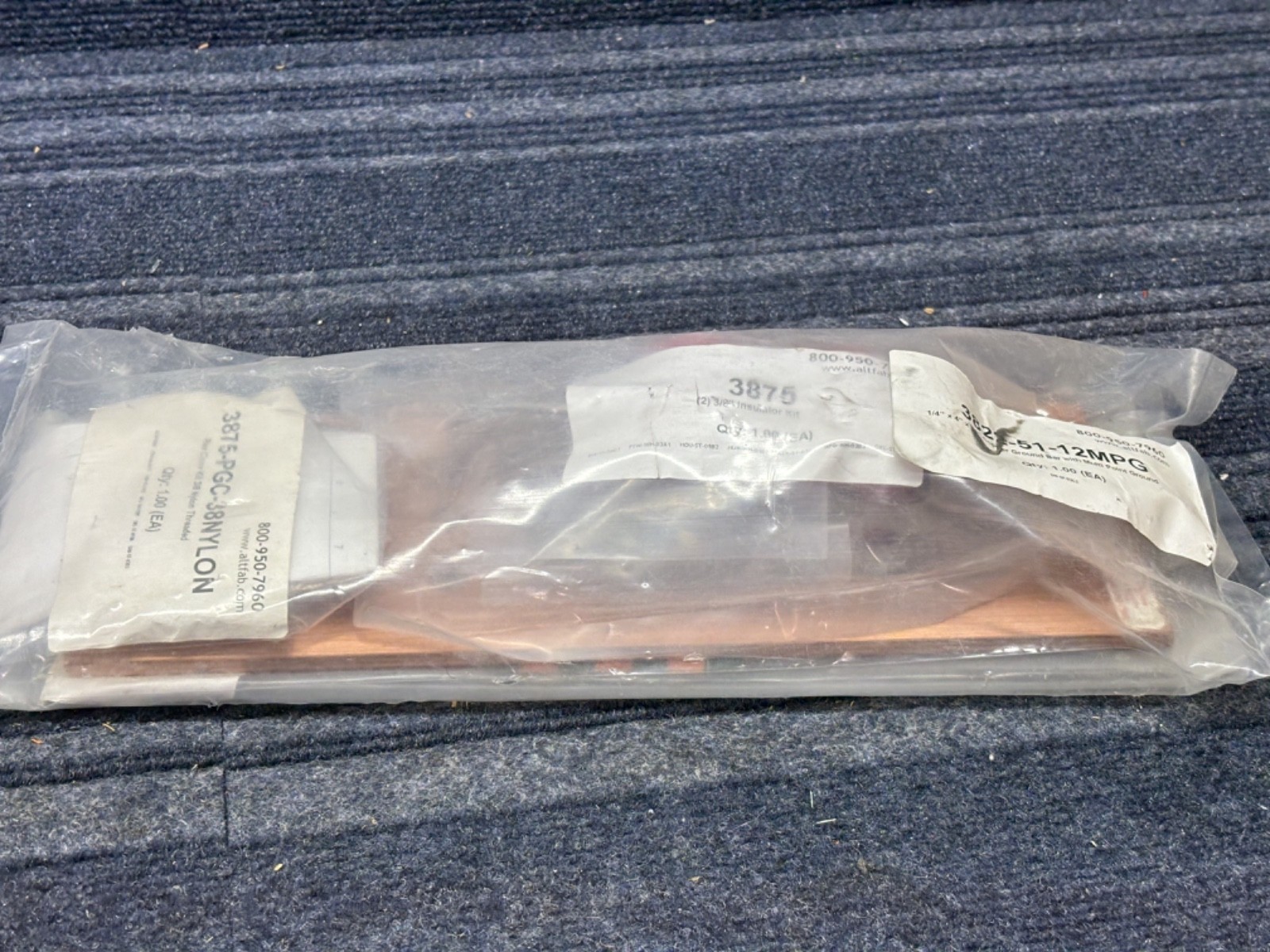1/4″ x 4″ x 12″ copper Ground Bars with Universal Lugs 3822-51-12MPG (M2)