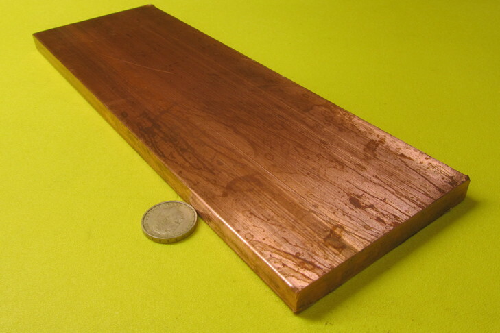 110 Copper Bar 1/2 Hard, 1/2″ Thick x 4.0″ Wide x 1 Ft Length