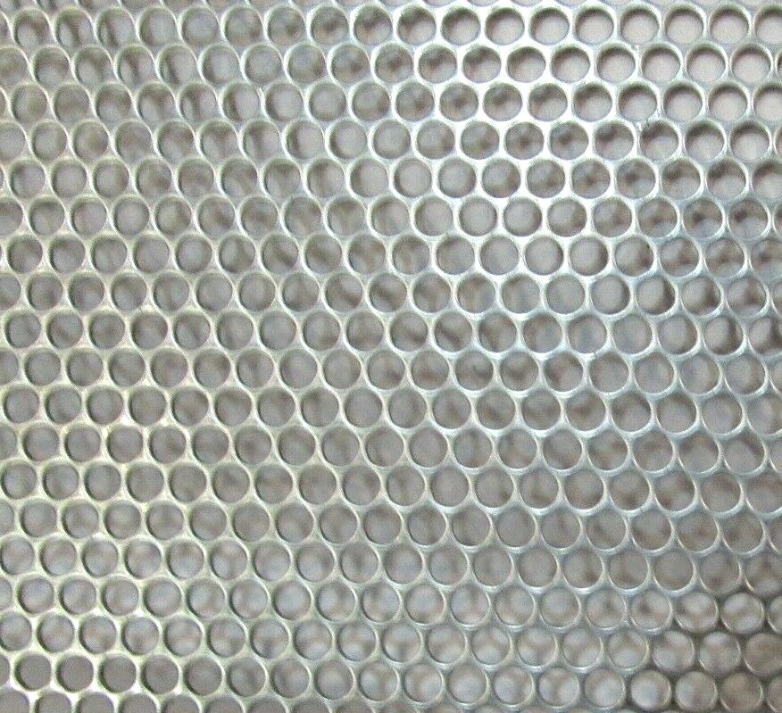 5/32″ HOLES–18 GAUGE – 304 STAINLESS STEEL PERFORATED SHEET– 7-1/2 ” X 8″