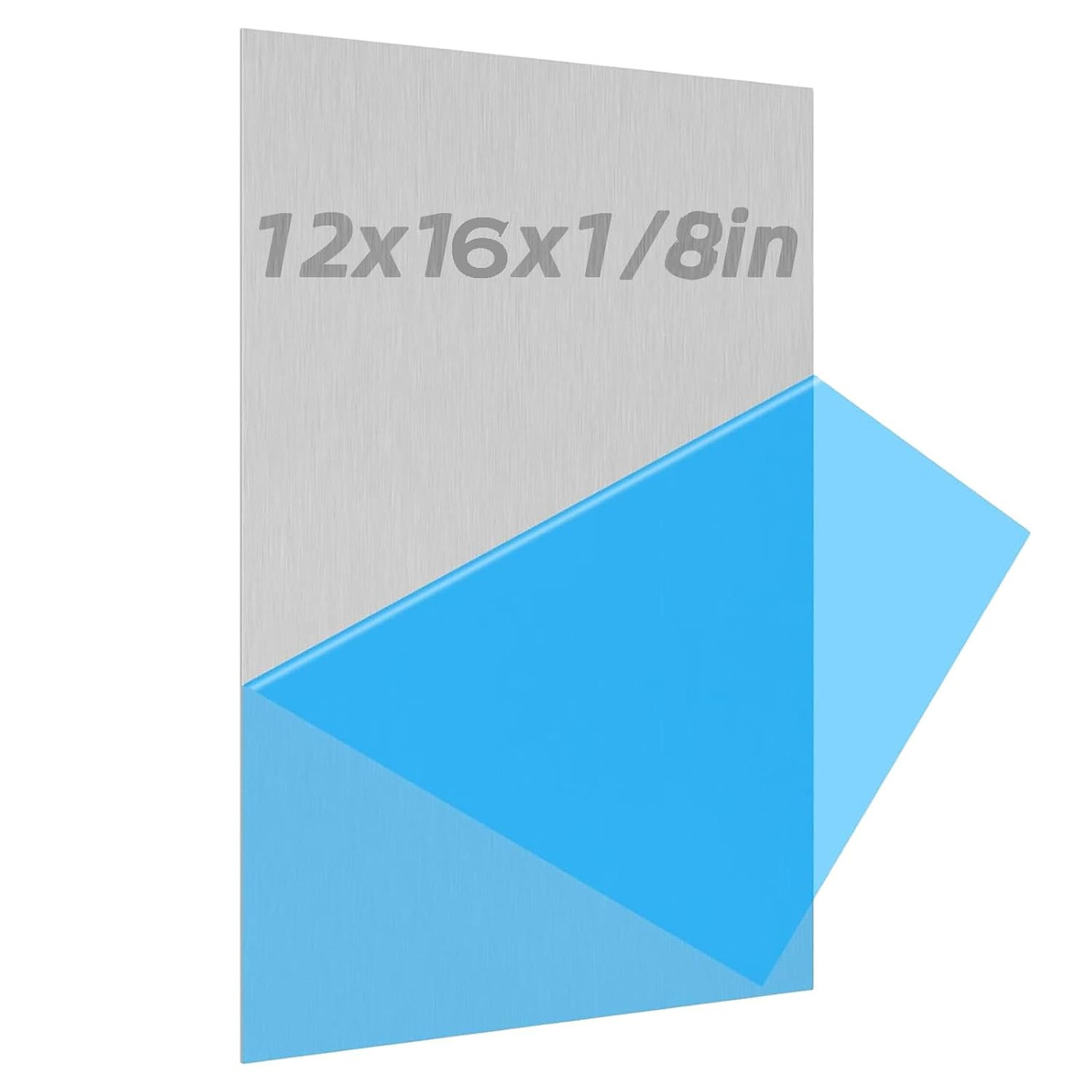 6061 Aluminum Sheet 12×16 Inches 1/8 Inch Silver Rectangular Construction