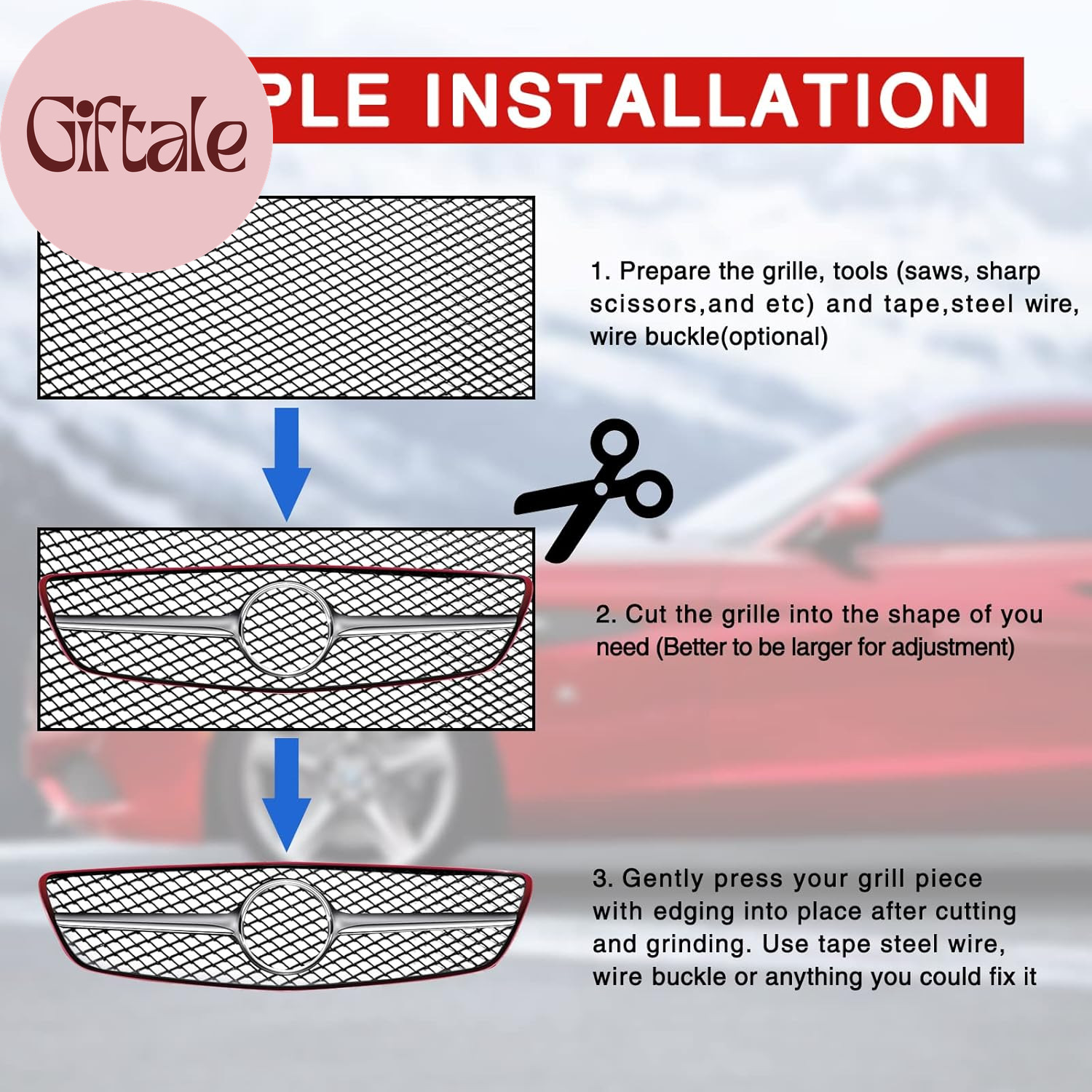 47”×16‘’ Car Grill Mesh Metal Mesh 120X40Cm Expanded Metal Sheet Made of Black