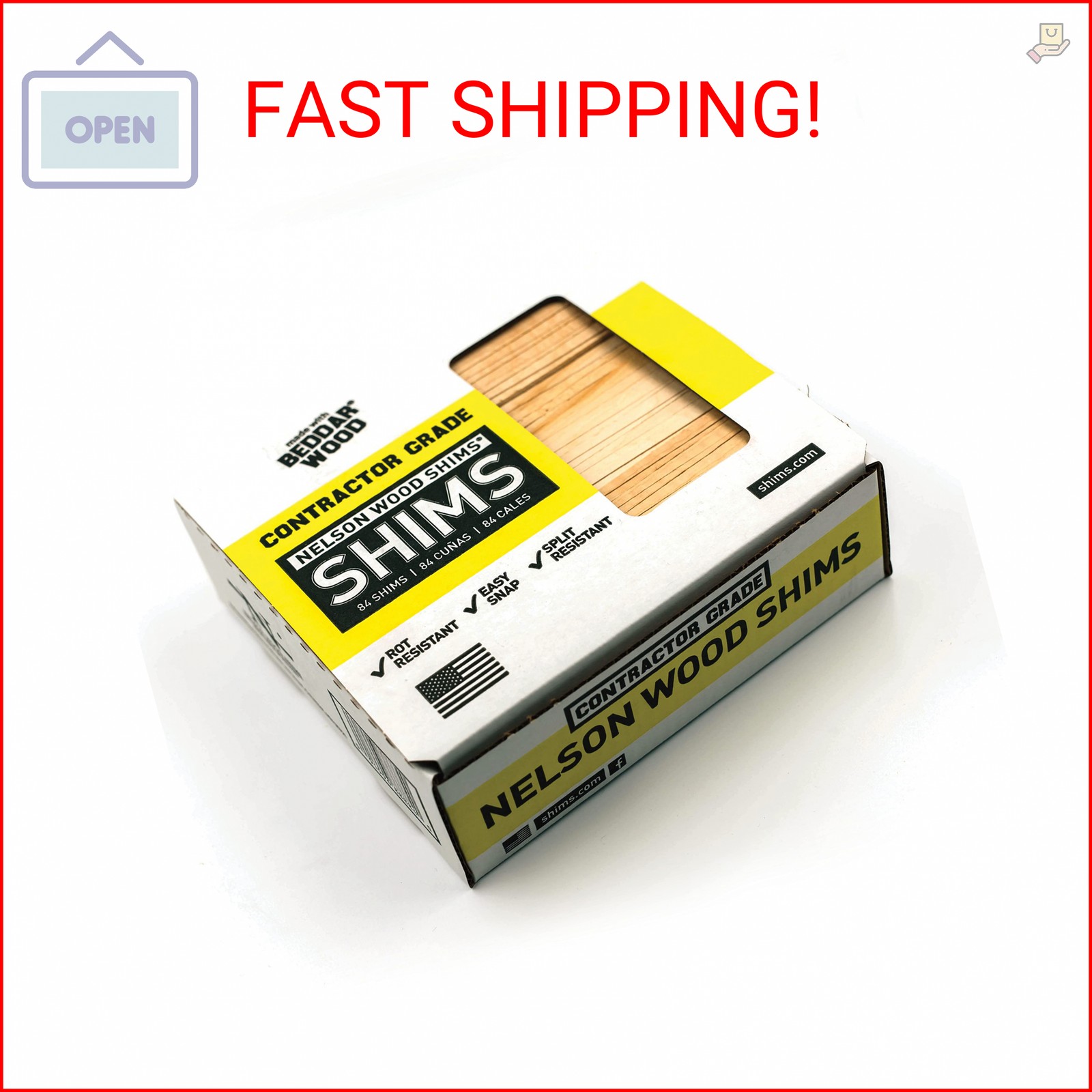 Nelson Wood Shims – Leveling Wedge Professional Contractor DIY Bulk Kit (8-inch