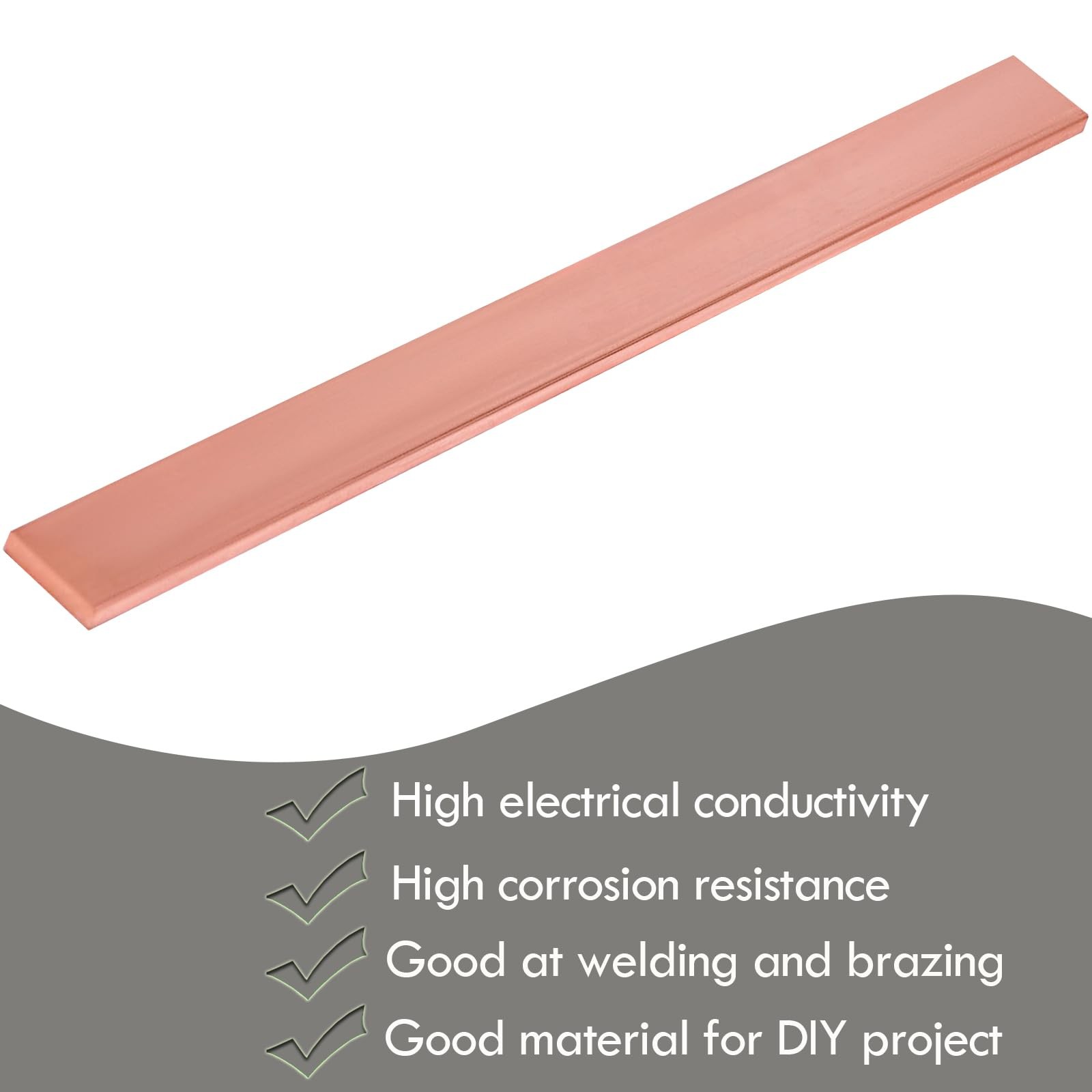 Copper 110 Flat Bar 1/4 X 1 X 12 Long 6mm X 25mm X 305mm Copper Bus Bar