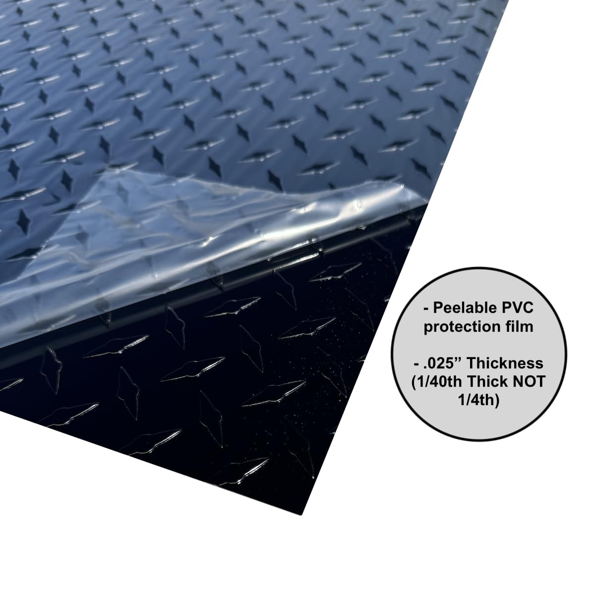 48″ x 96″ Black Aluminum Diamond Plate Sheet .025″ Thick 1/40th Trailer Rock