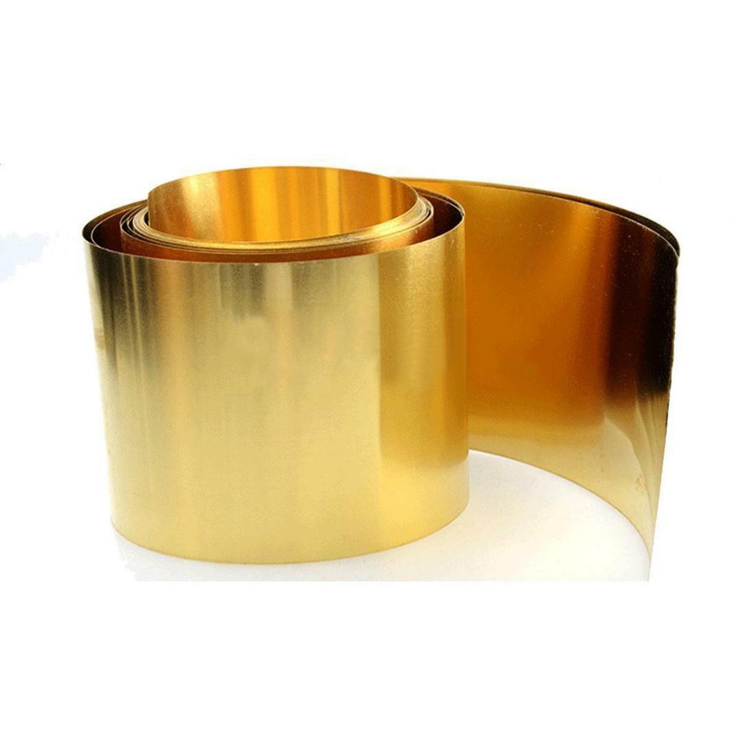 US Stock 0.15mm x 200mm x 1000mm H62 Brass Metal Thin Sheet Foil Plate Roll