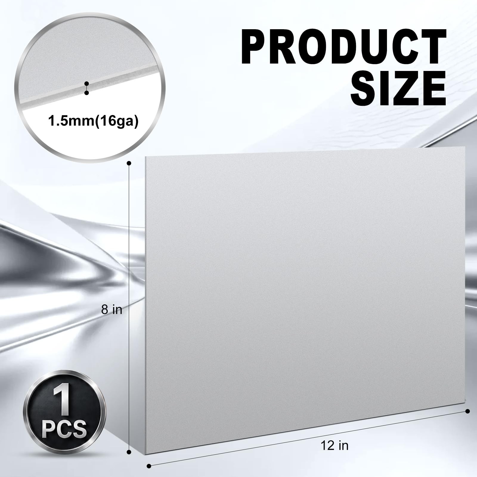 LepoHome 8×12″ 16GA Stainless Steel Plates (1pc)