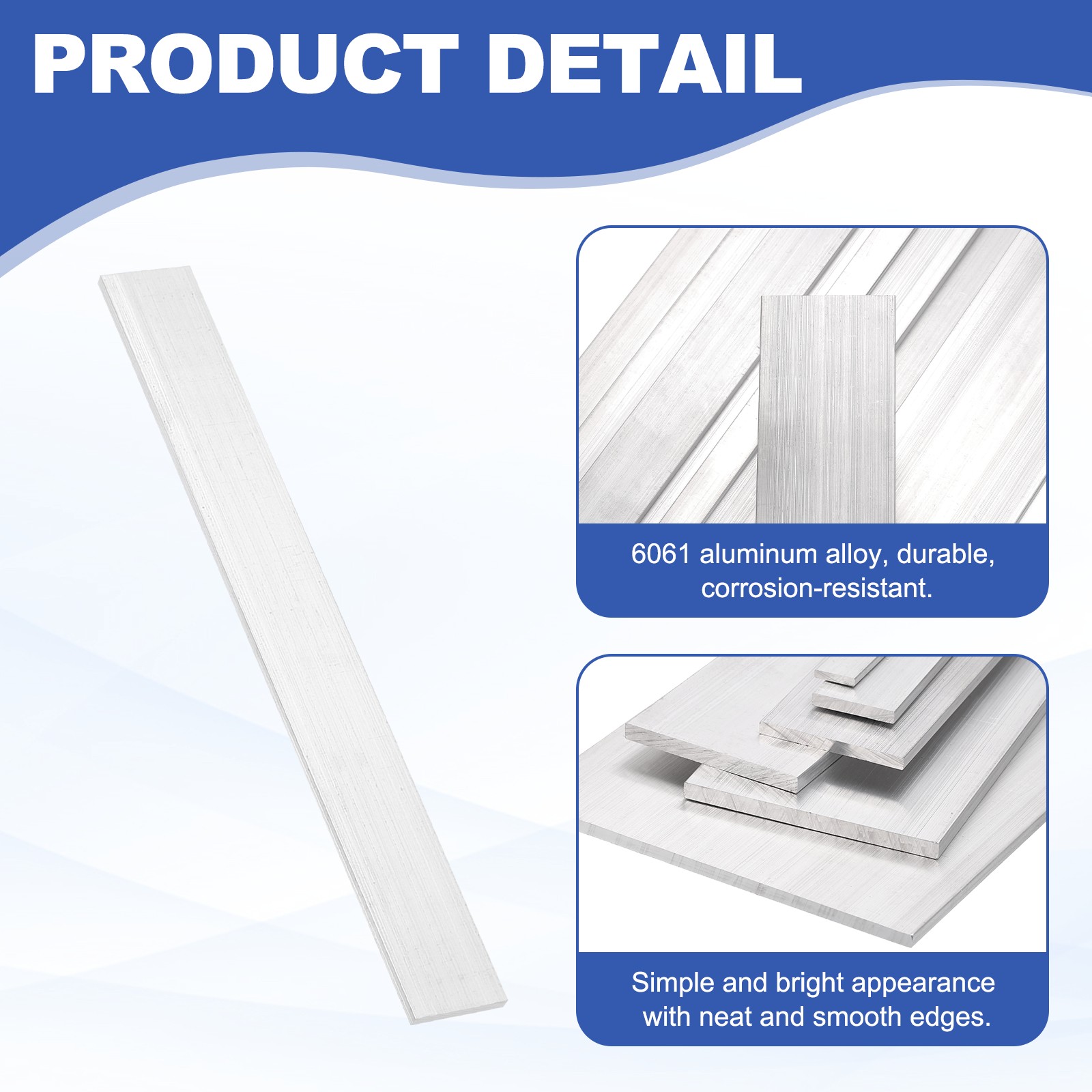 Square Aluminum Flat Bar,4 x 50 x 305mm T6511 Solid New Mill Stock