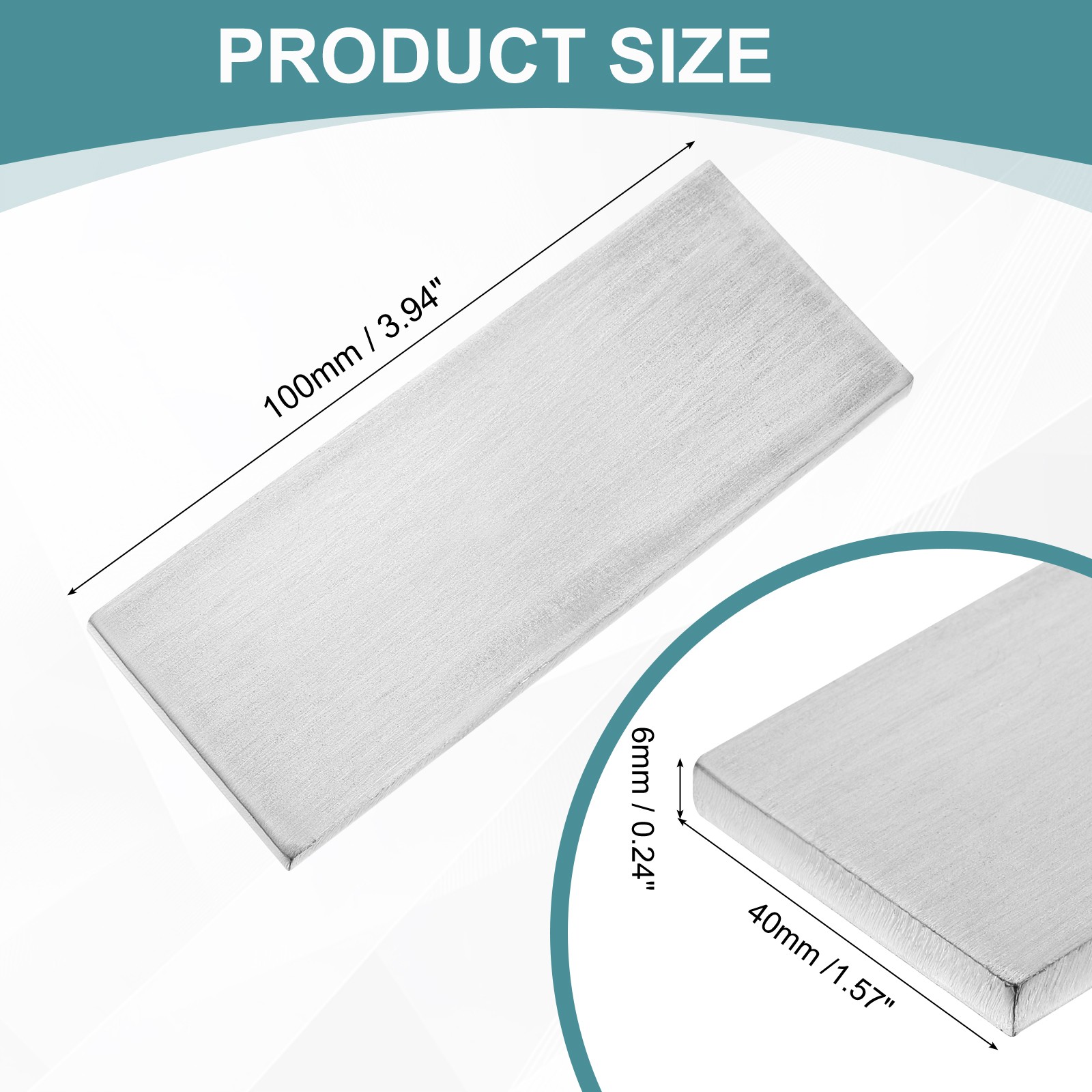 1/4″ Thickness 1-9/16″ Width 4″ Length Stainless Steel Flat Bar Metal Bar