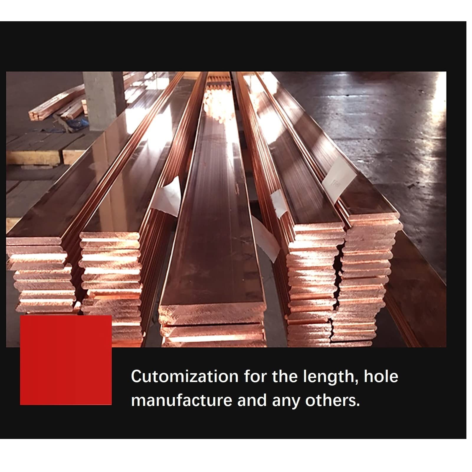 Copper Bus Bar 6mm x 50mm x 23.62 inch / 600mm, 1Pcs C110 Pure Cu Copper Flat…