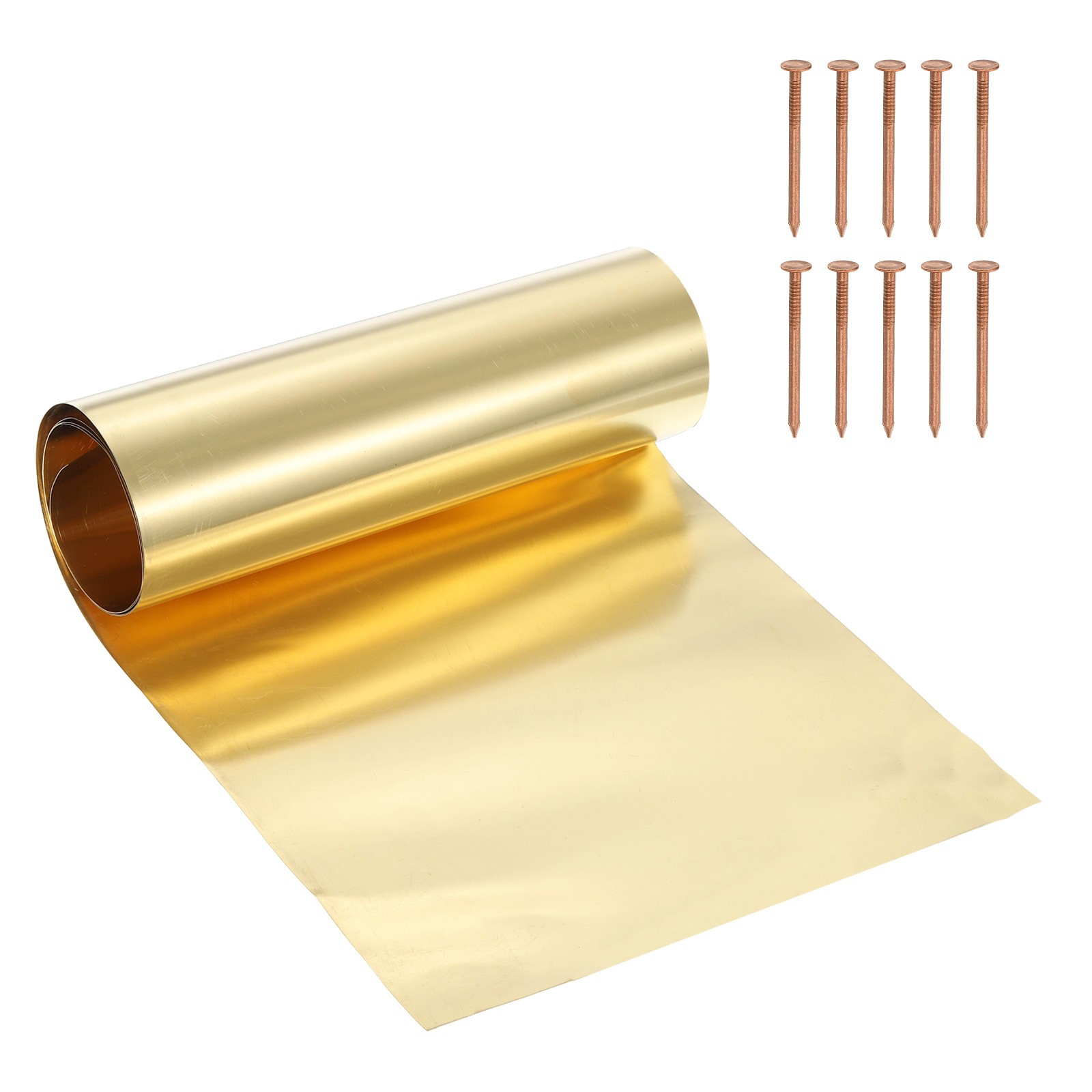 Brass Sheet Roll 7.9″ x 39.4″ 28 Gauge(0.2mm) Thickness for DIY (1 Pack, Brassy)