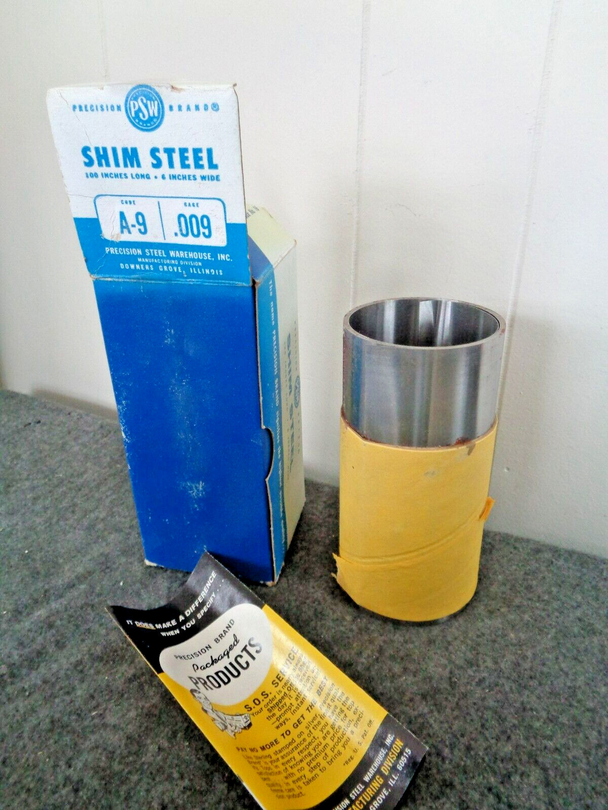 Vintage Precision Brand .009 Shim Steel 6″ x 100″ A-9 PSW