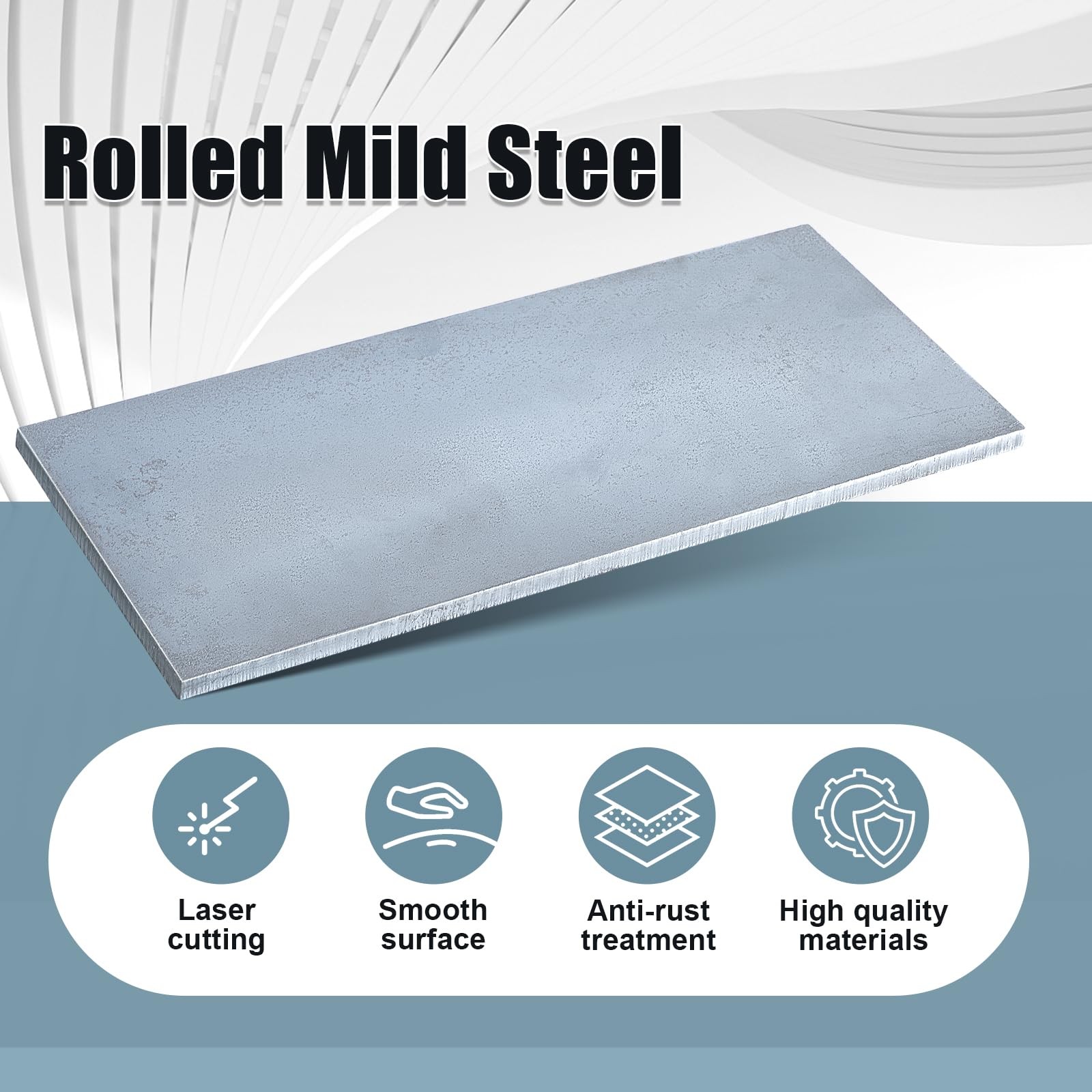 Tandefio 2 Pcs 1/4” x 6” x 12” Hot Rolled Mild Steel 6 x 12 Inch, black