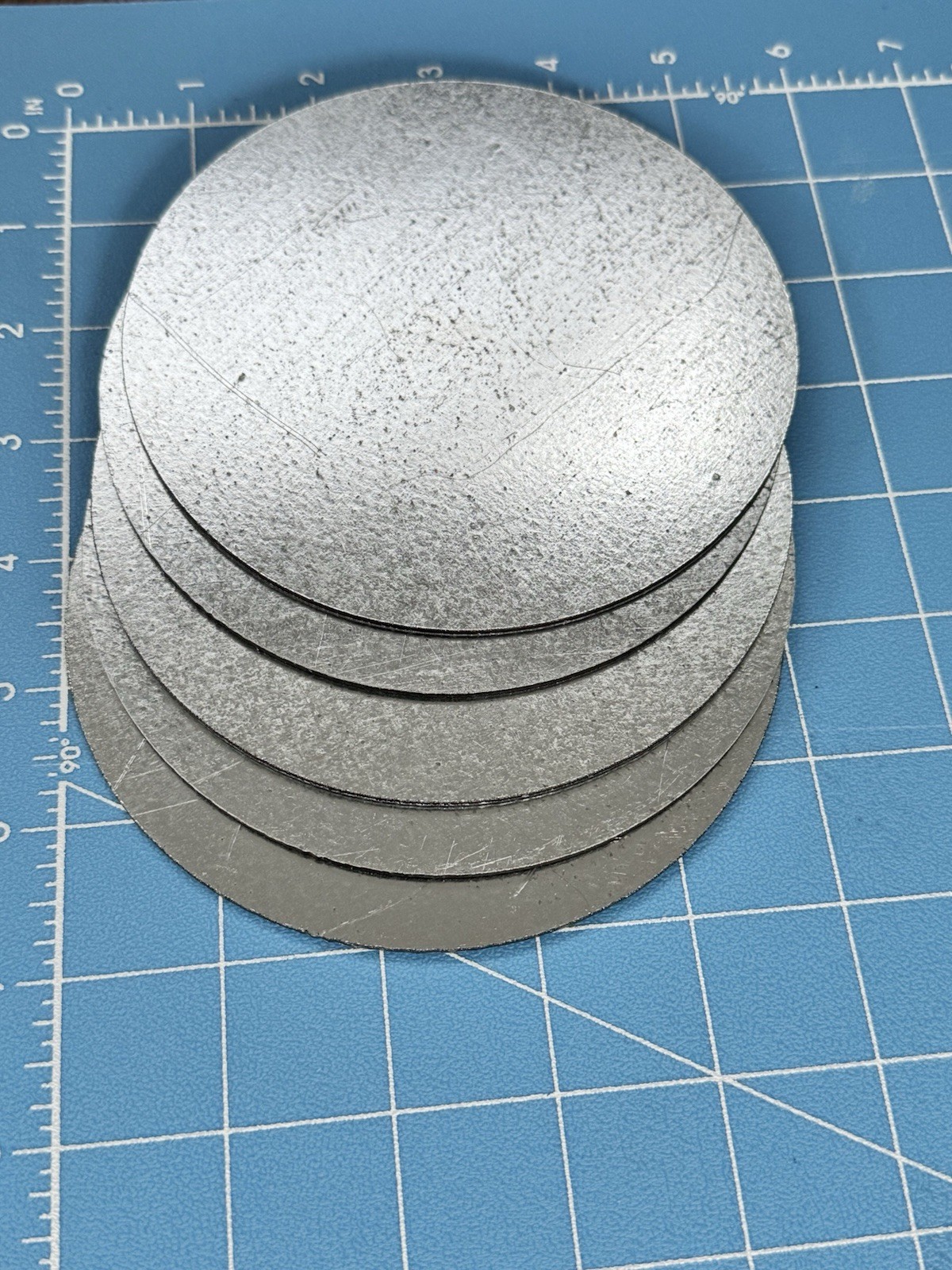 5-pc Round galvanized sheet metal disks – 5″ diameter Crafts Hobbies Discs