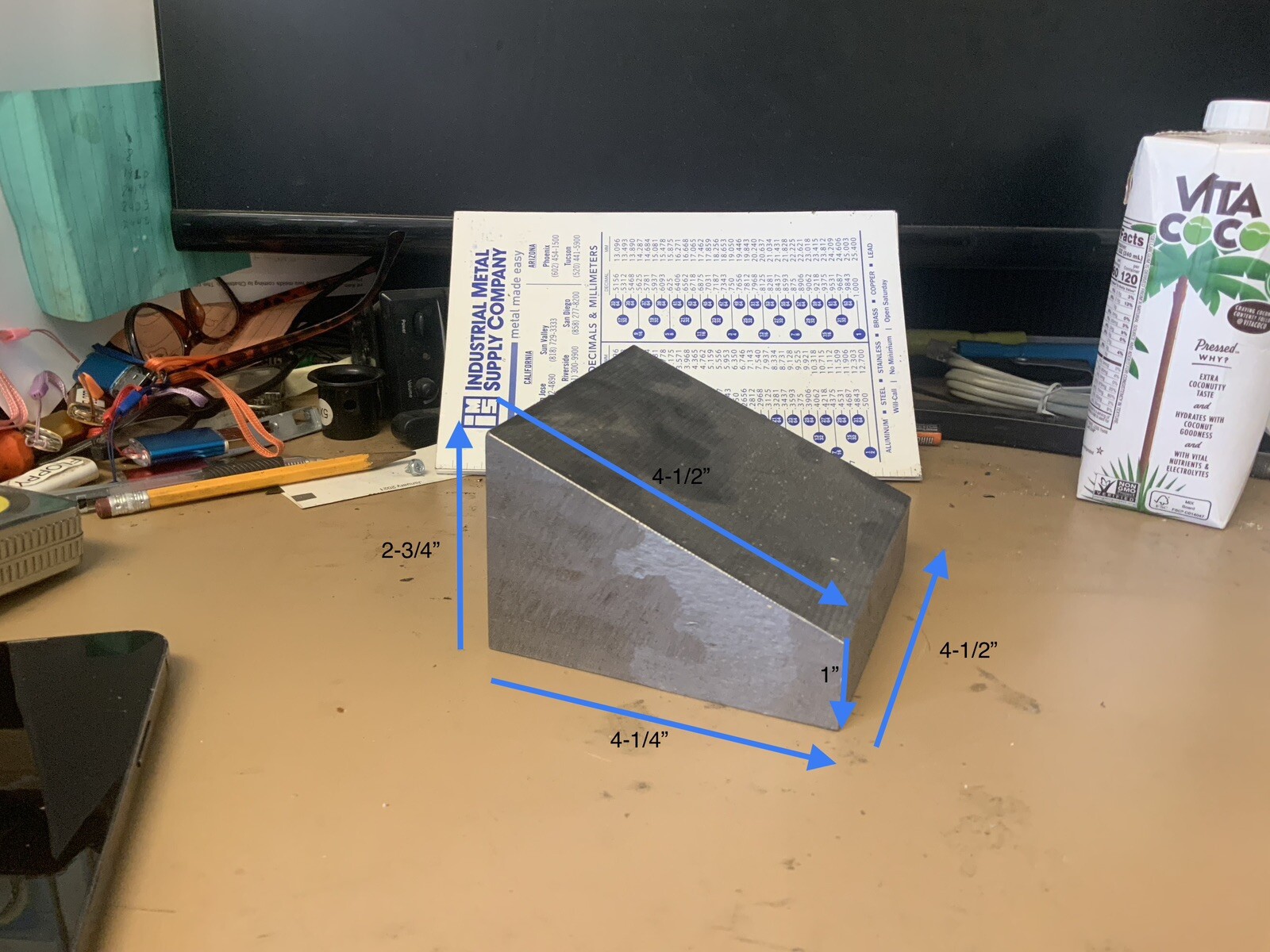 Billet Titanium (6-AL-4V) Trapezoid Block