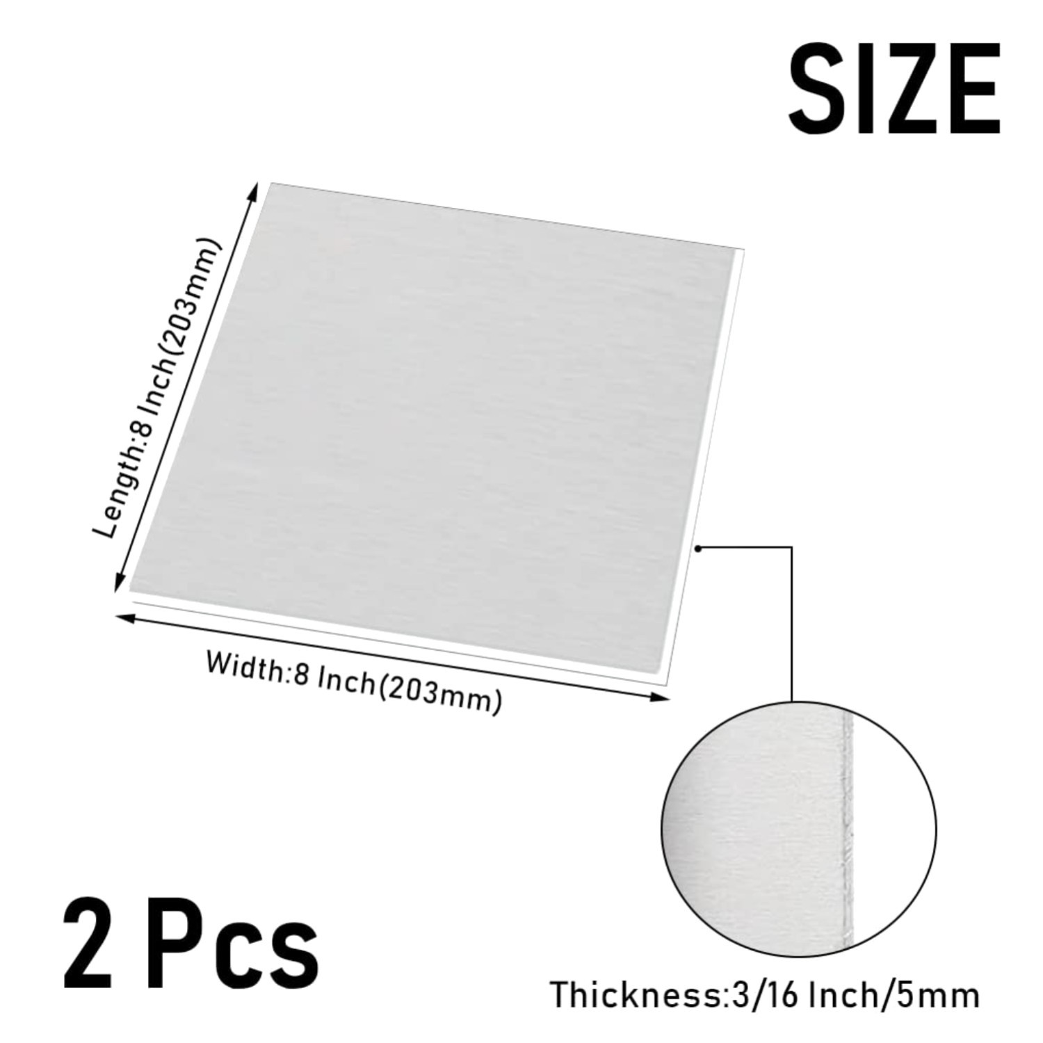 Protective Film Aluminum Plate for Craft, DIY – 8″ x 8″