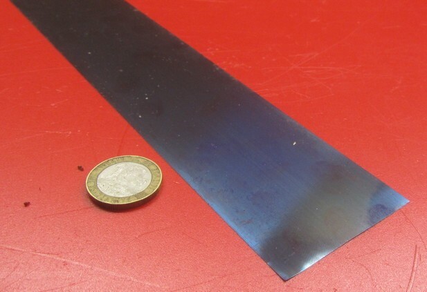 1095 Hard Blue Tempered Spring Steel Shim .042″ Thick x 2.00″ Width x 48″ Long