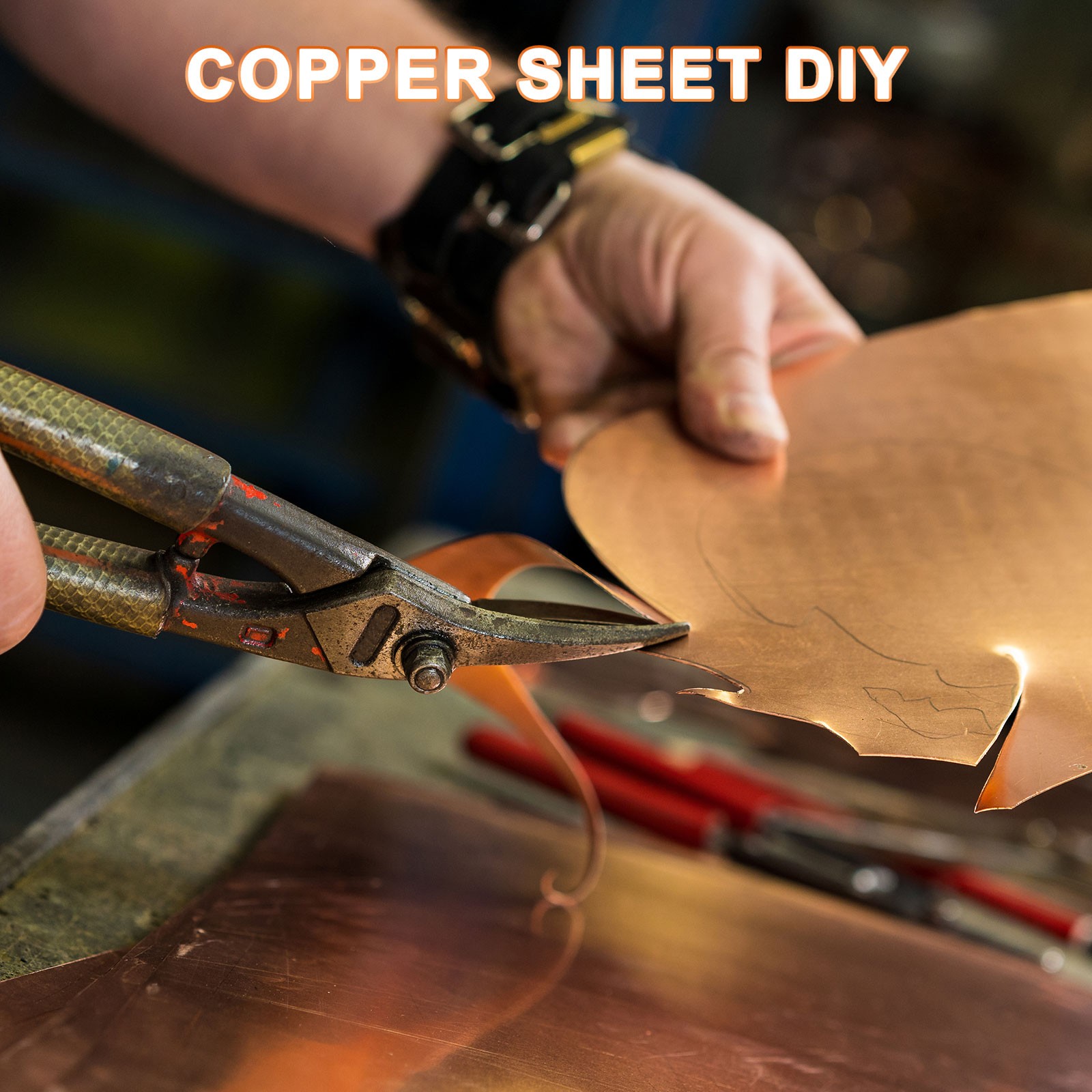 2Pcs Pure Copper Sheet,2″ x 2″, 24 Gauge (0.5mm) Thickness with Glove(Rose Gold)