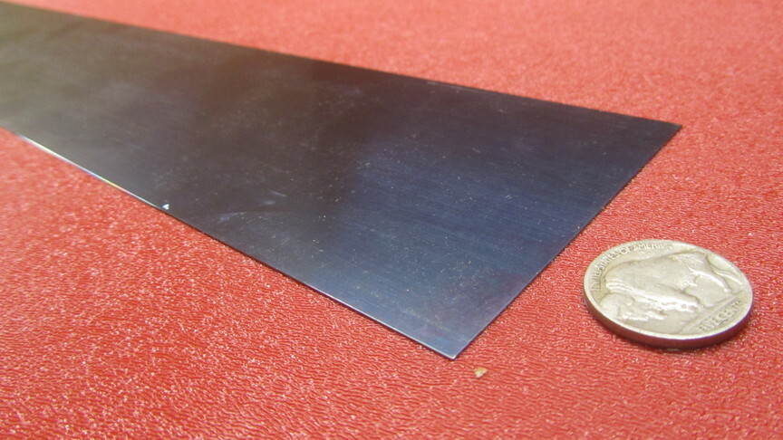 1095 Hard Blue Tempered Spring Steel Shim .015″ Thick x 3.00″ Wide x 600″ Long