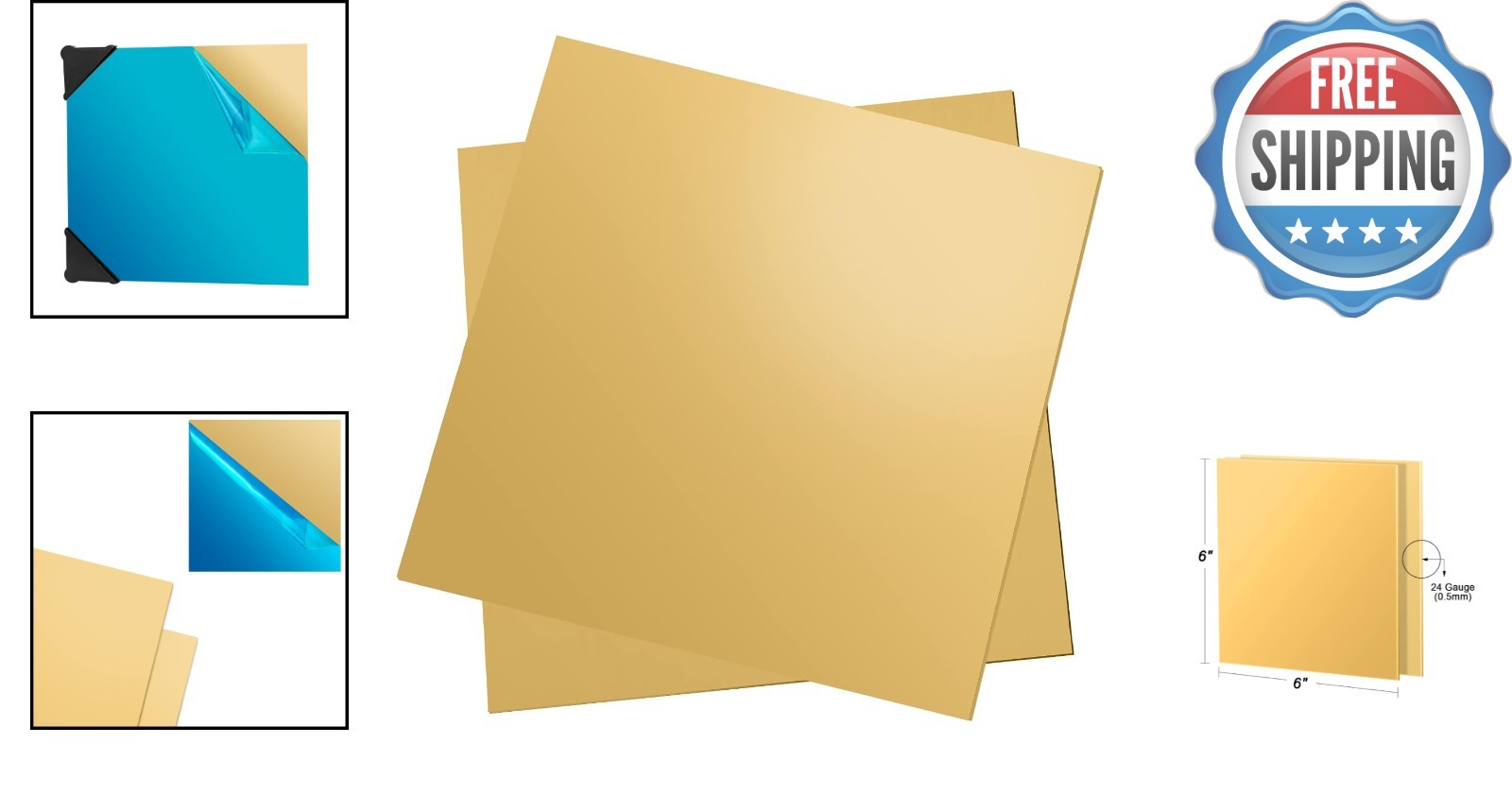 6″ x 6″ H62 Brass Sheets, Pack of 2, 24 Gauge – Perfect for Crafters