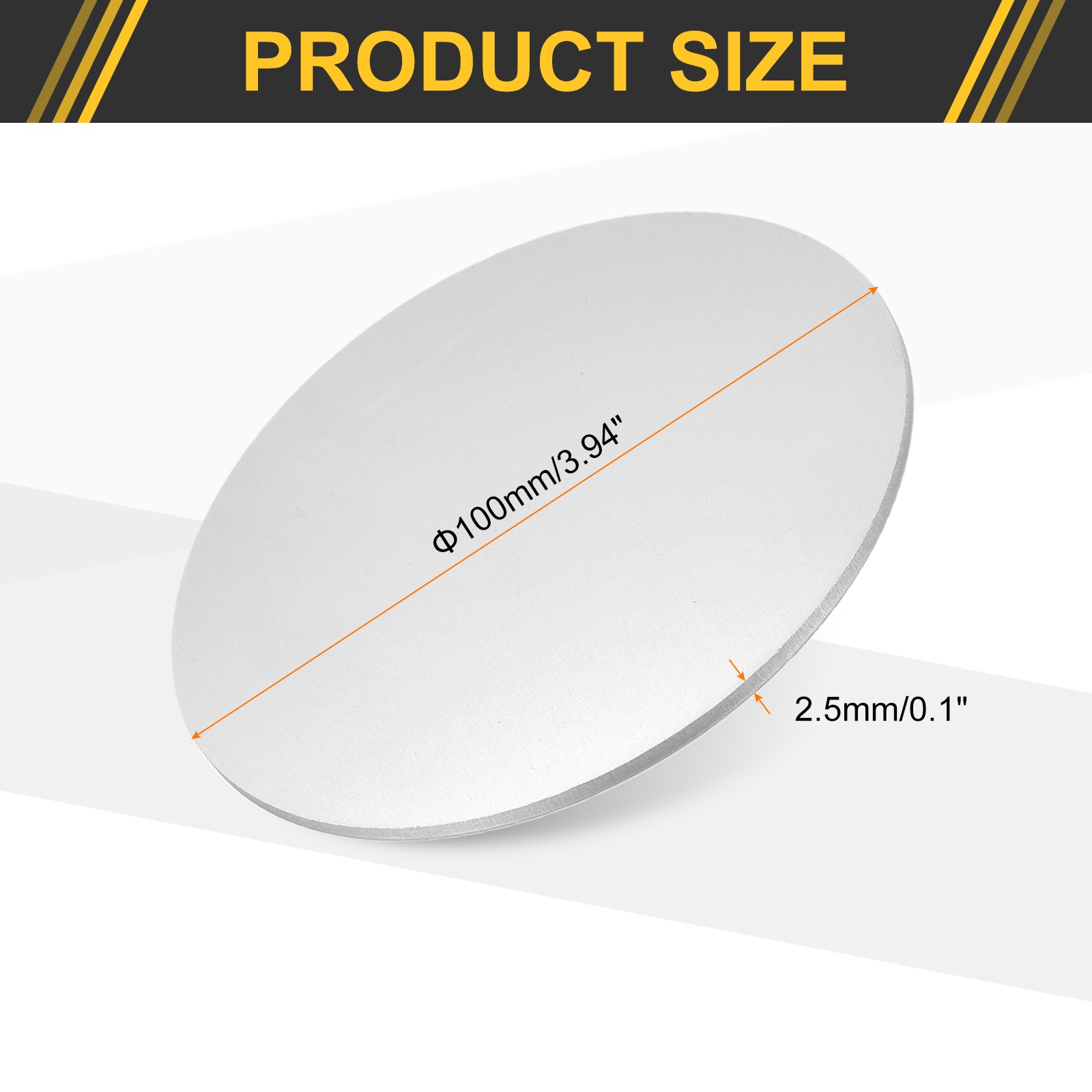 Aluminum Disc, 4″(100mm) Dia 0.1″(2.5mm) Thick Round 6061 Aluminum Sheets