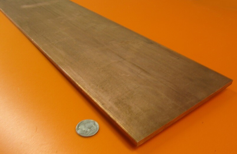 110 Copper Bar 1/8(H00) to 1/4 Hard(H01).250″ Thick x 6.0″ Wide x 24.0″ Length