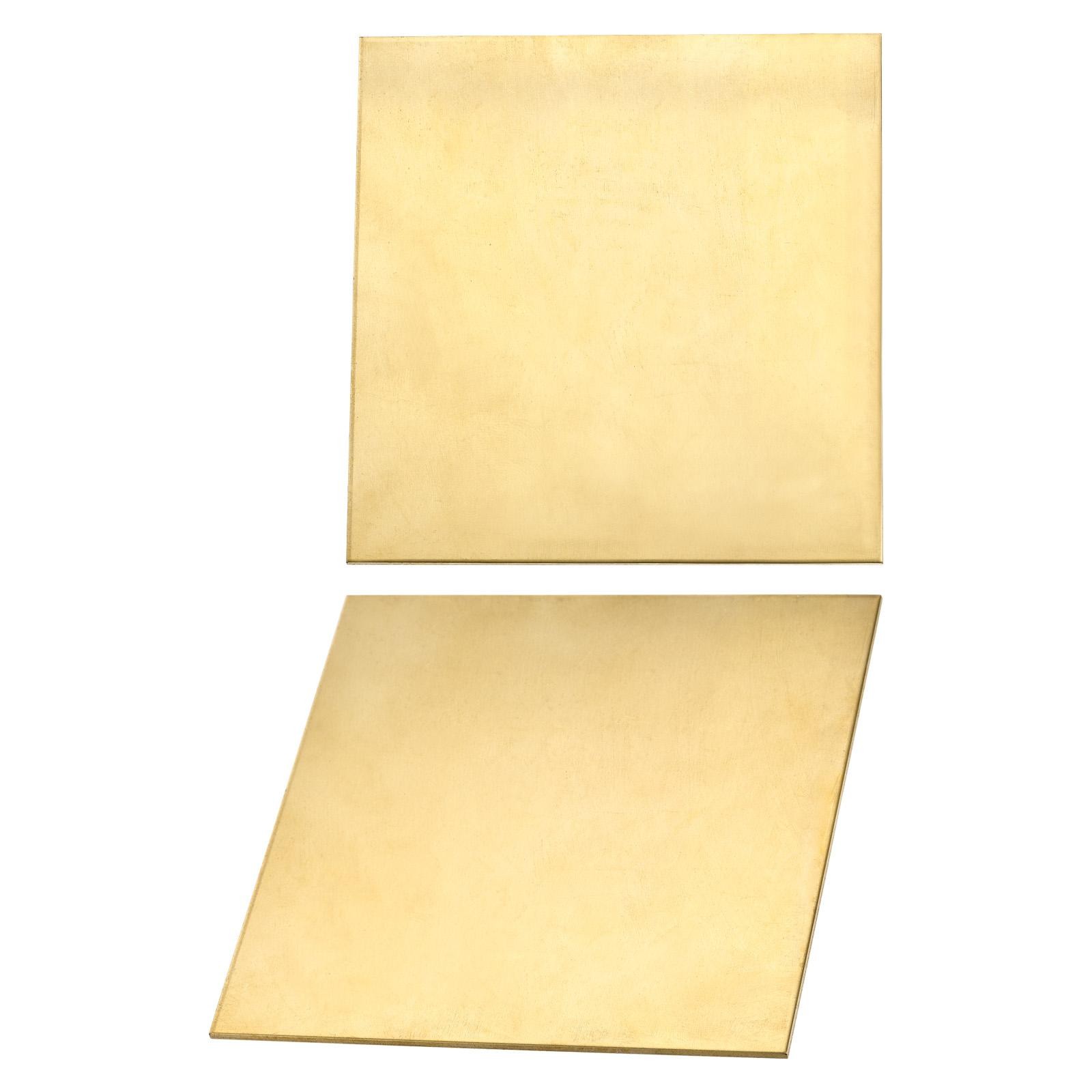 100x100x0.5mm(LxWxT) Brass Sheets – 2Pack – Good for Making Machinery