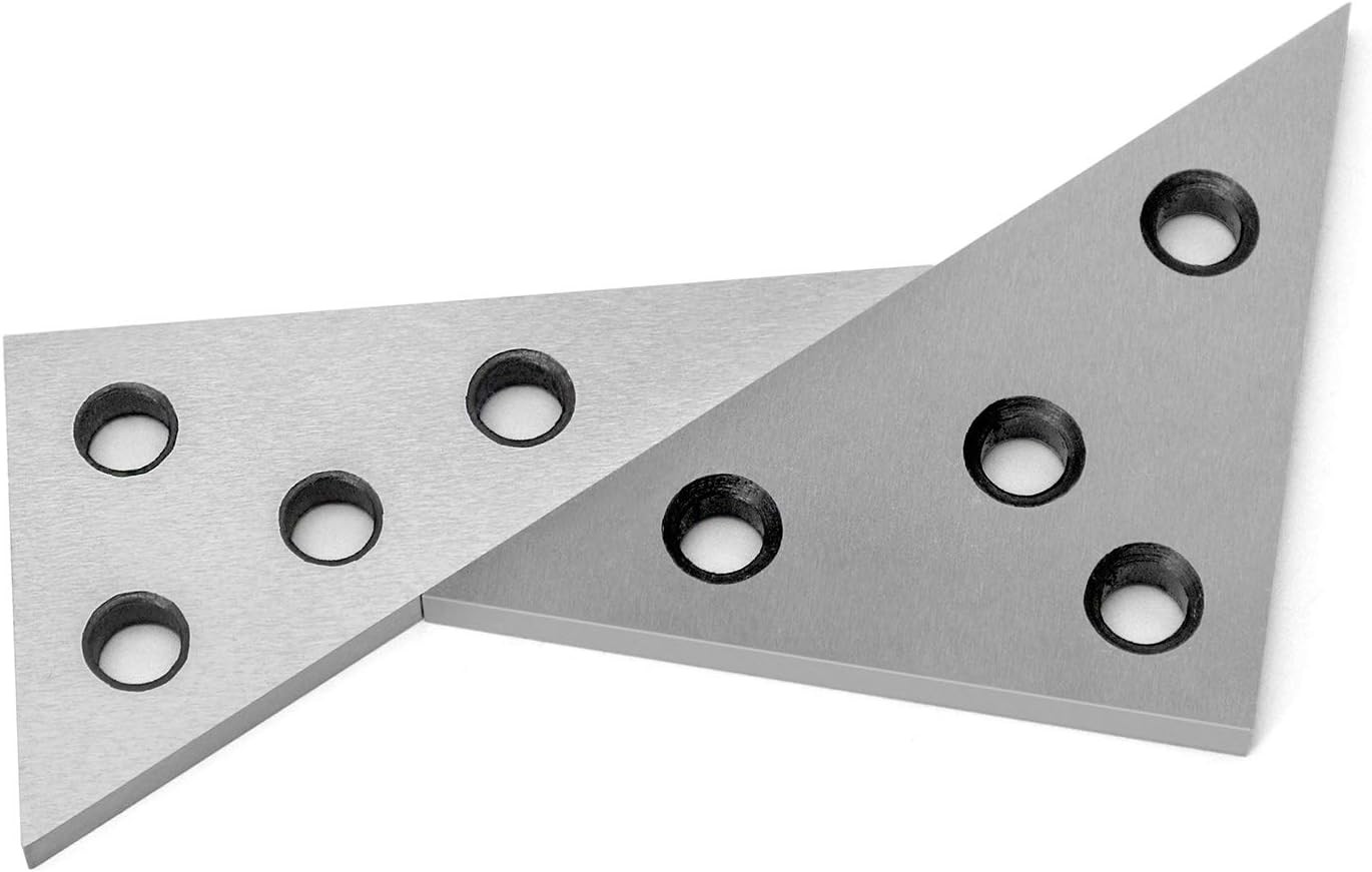 QWORK Solid Angle Plate Set, 2 Pcs Triangle Angle Block, 30-60-90 Degree&45-45-9