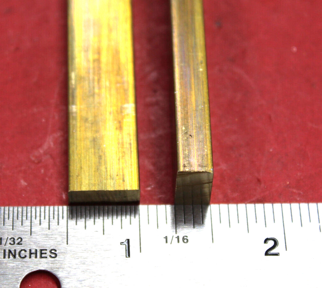 2 Pieces 1/4″ x 1/2″ C360 BRASS FLAT BAR 10″ long Solid .25″ Mill Stock H02