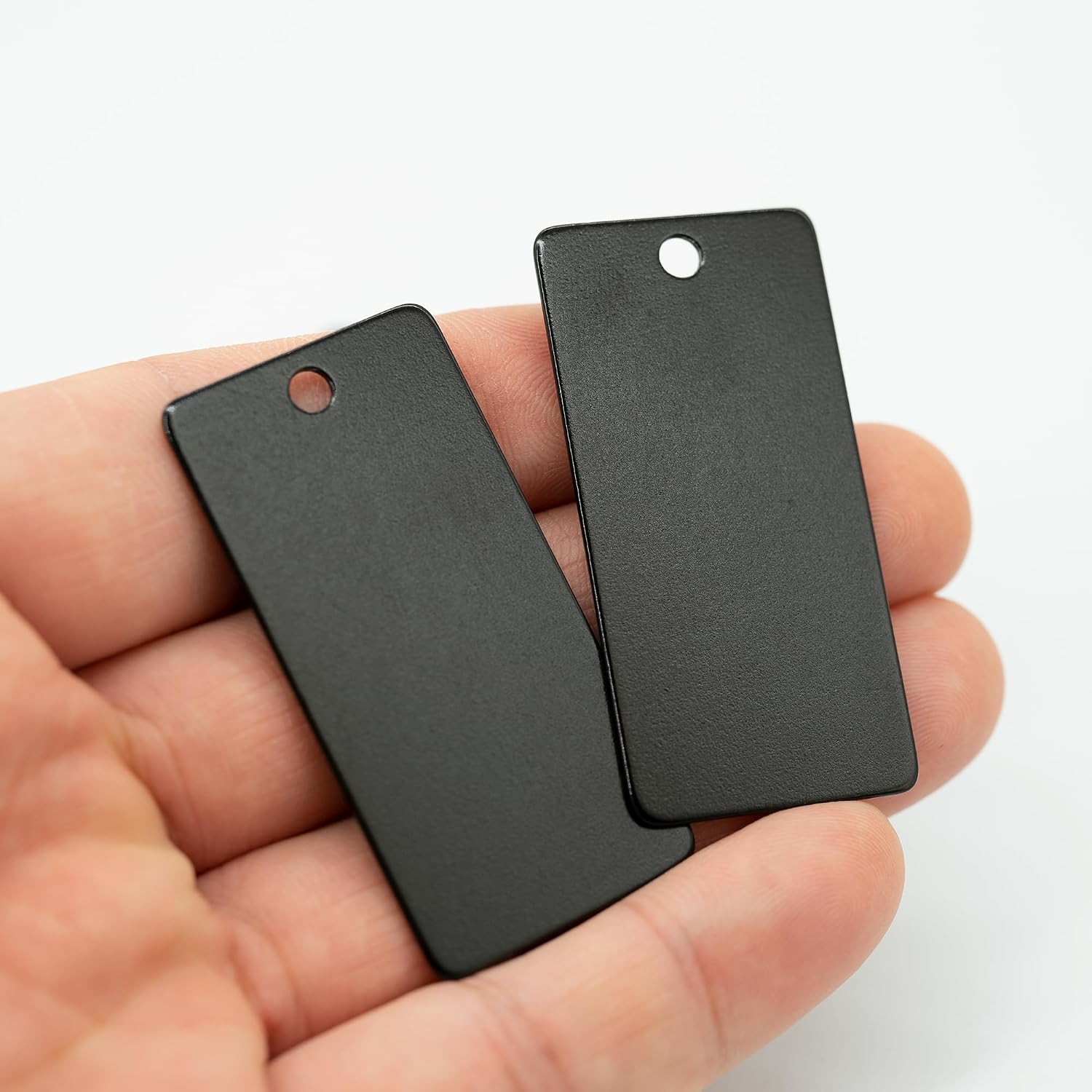 Aluminum Engraving Blanks Rectangle Blank Tags 1 Inch x 2 Inch 25 Pack (Black)