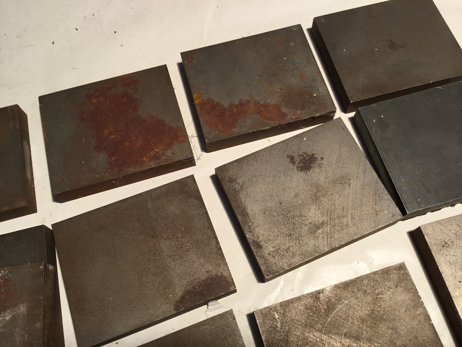 25 pc 3″ x 2.5″ x 0.5″ Hardened Steel Blanks, Unknown Steel Type (301)