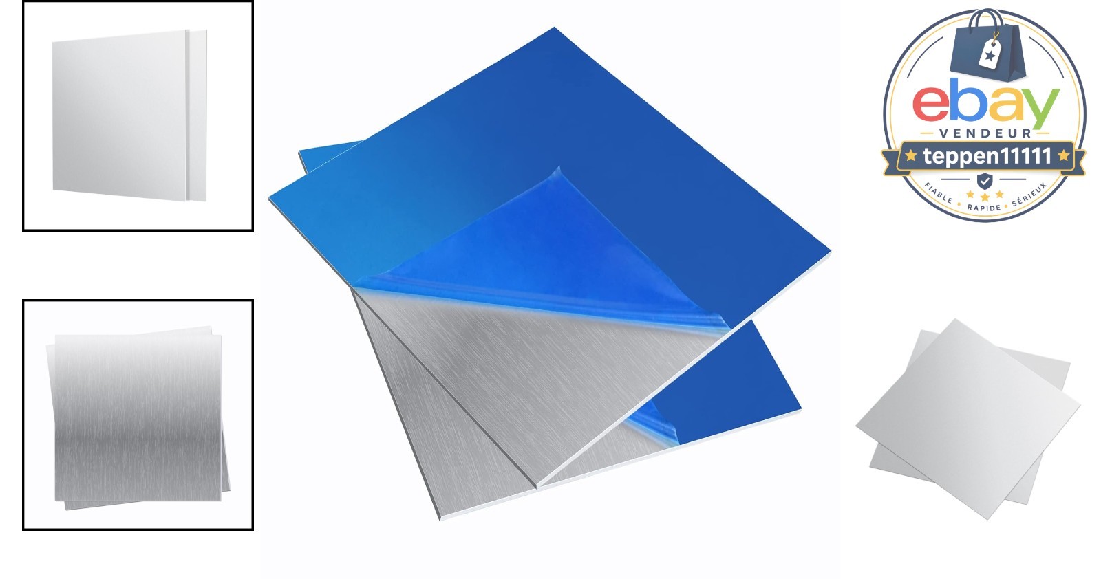 6061 T651 Aluminum Sheet 6 x 6 x 0.0418 Inch Rectangle Metal Plate