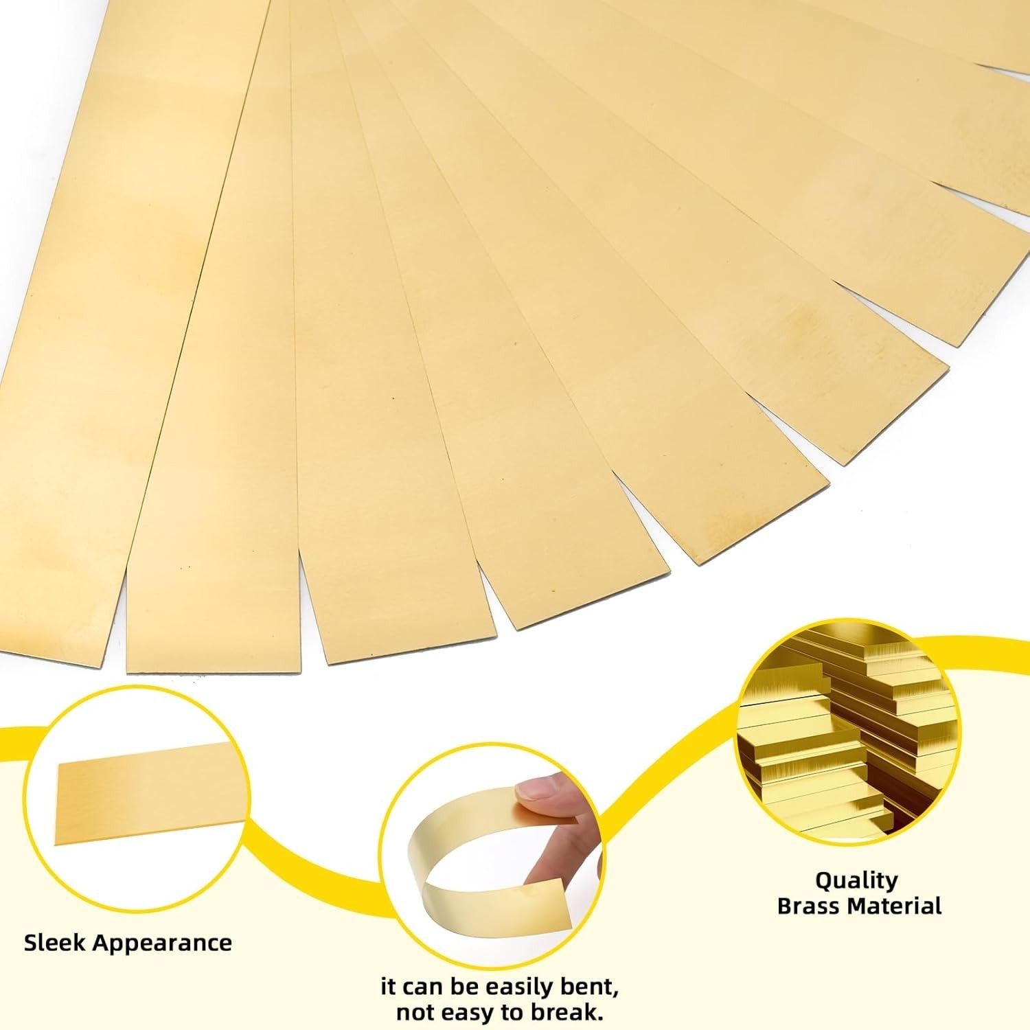 Brass Strip, Brass Shim Stock Assortment, 1″ Width X 6″ Length, 0.002″, 0.004…