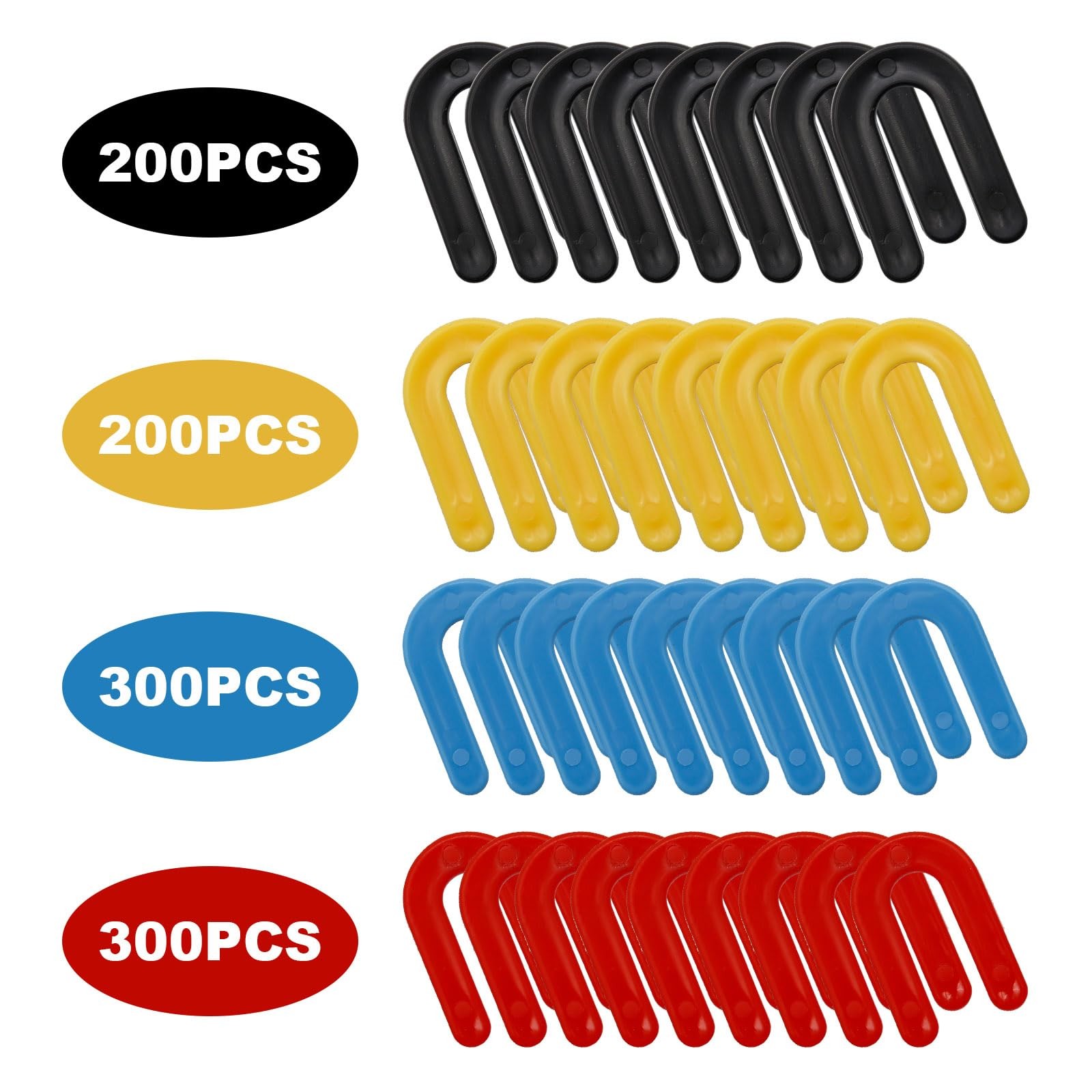 UOIENRT 1000Pcs Plastic Shims, Horseshoe Shims, U Shaped Tile Spacers, Plasti…