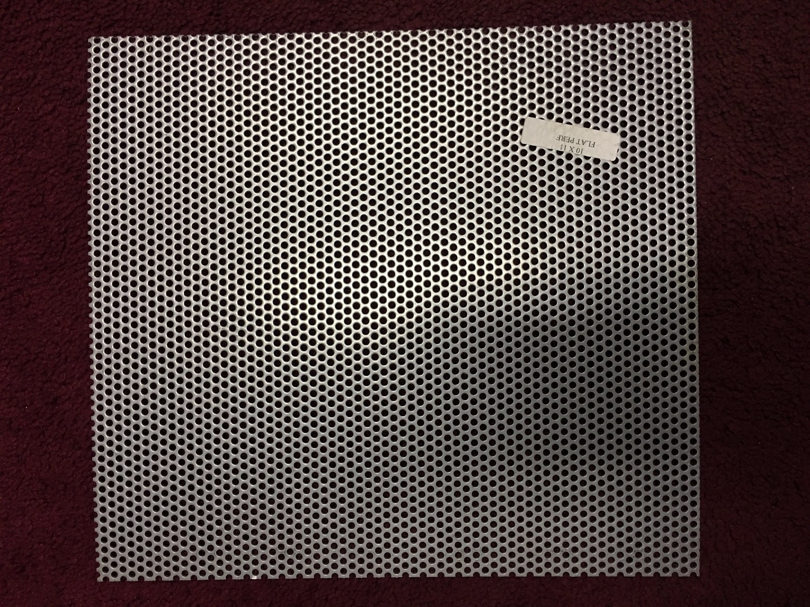 Painted Steel Perforated Sheet (16 ga.)11″x10″ “1/8″ Holes-3/16″ Stagger CxC”