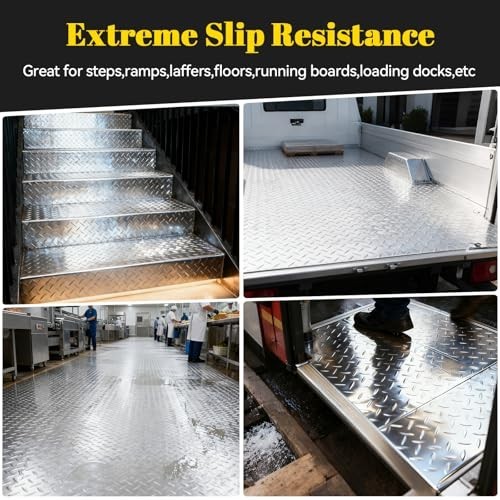Heavy Duty Aluminum Diamond Plate Sheet, 3003 H22, 17GA, Rust-Resistant Metal Pa