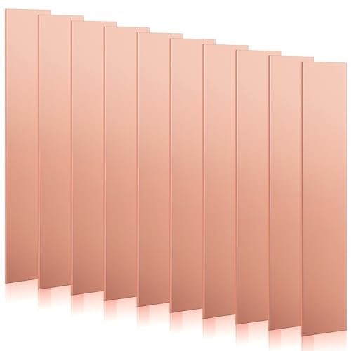 10 Pcs Pure Copper Anode Sheets 99.995% for Plating & Electroplating, 0.04″x1″x6