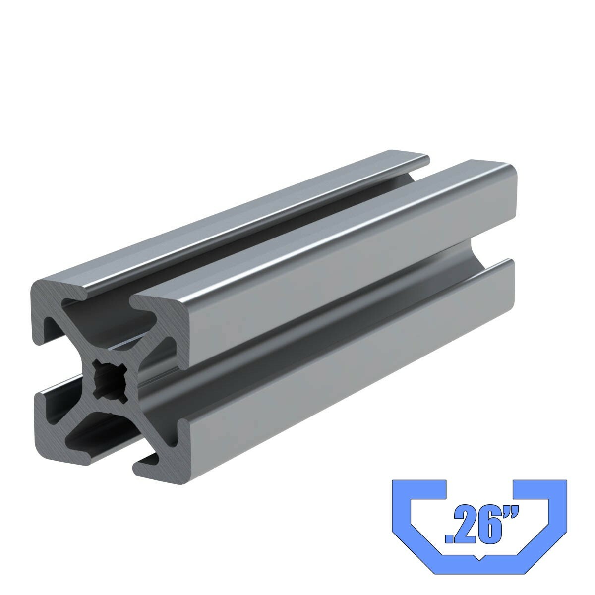 1.0″ x 1.0″ T-Slot Aluminum – 60″ Long, (4) Pack