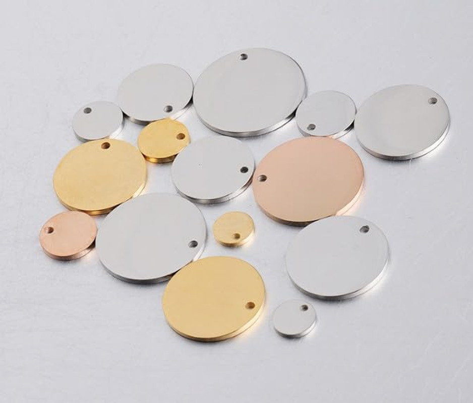 100 Pcs Stainless Steel round Blank Tags, Stainless Steel Flat Blank Stamping Ta