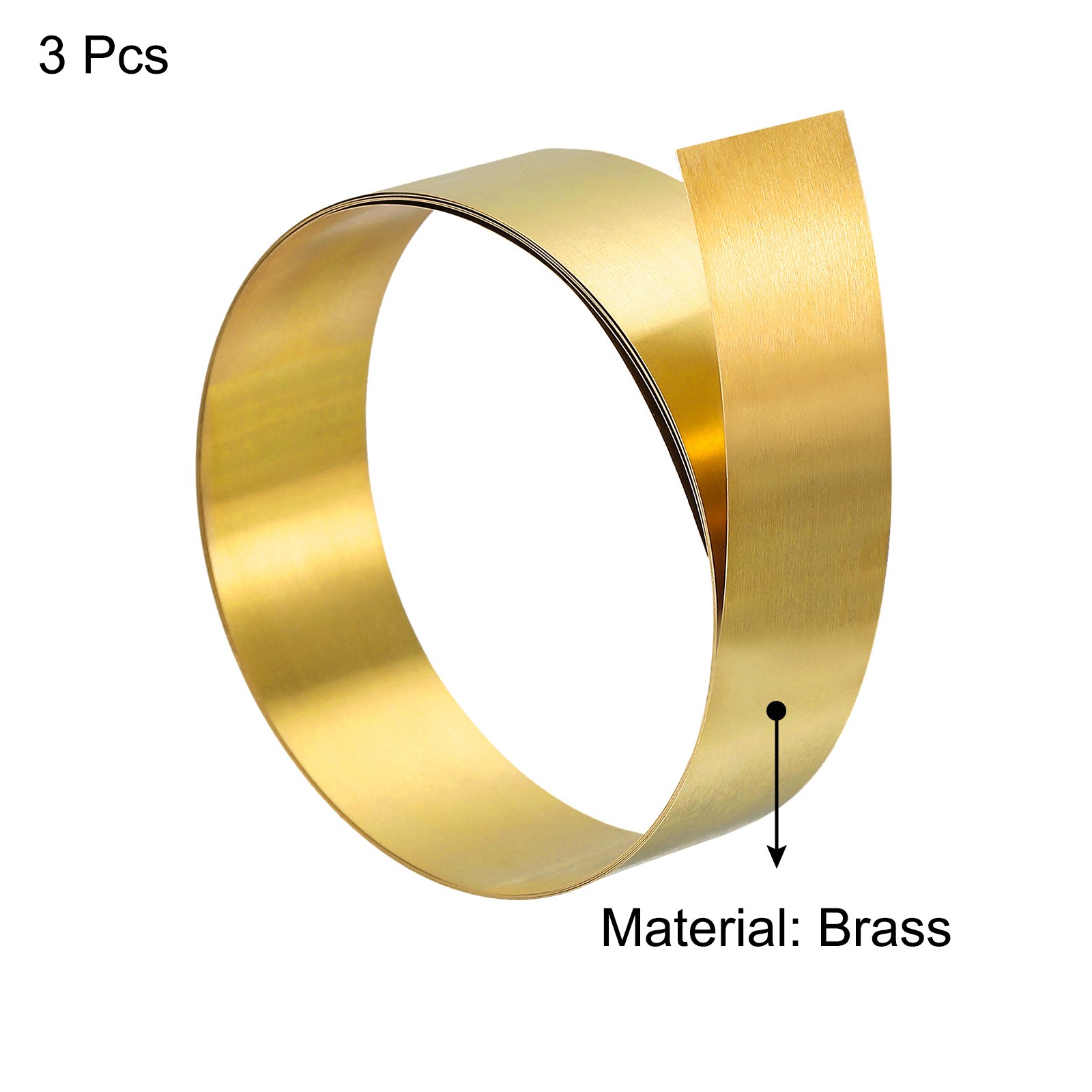 3Pcs Brass Sheet Roll 0.1x20x1000mm Brass Foil Roll Brass Strip Gold