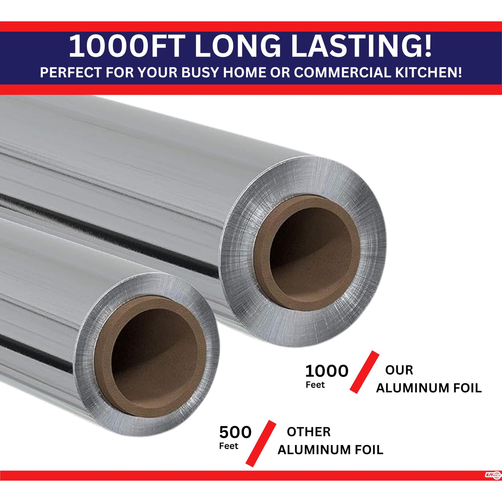 Standard Premium Aluminum Foil | 12”x1000 Feet Long | Industrial Size and Streng
