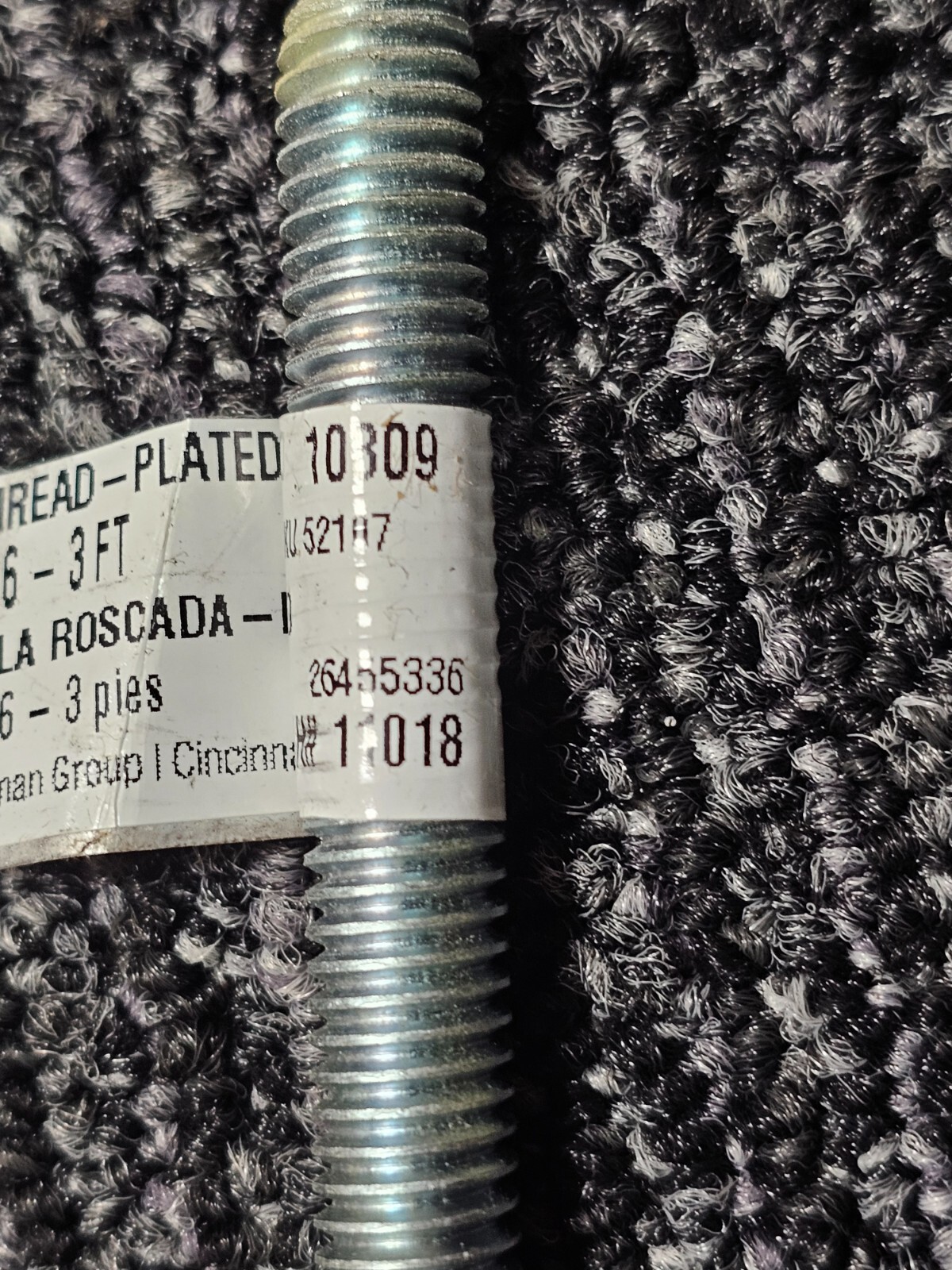 (QTY 5) Hillman 11018 Steelworks 3/8” x 3 Ft. Steel Threaded Rod