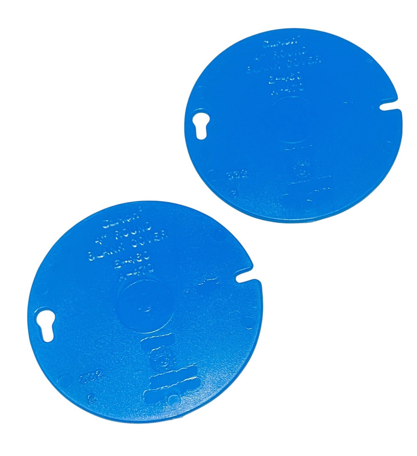 2 Carlon E-460 A-470 Round PVC Cover Blank Flat Box 4in Ceiling Boxes New