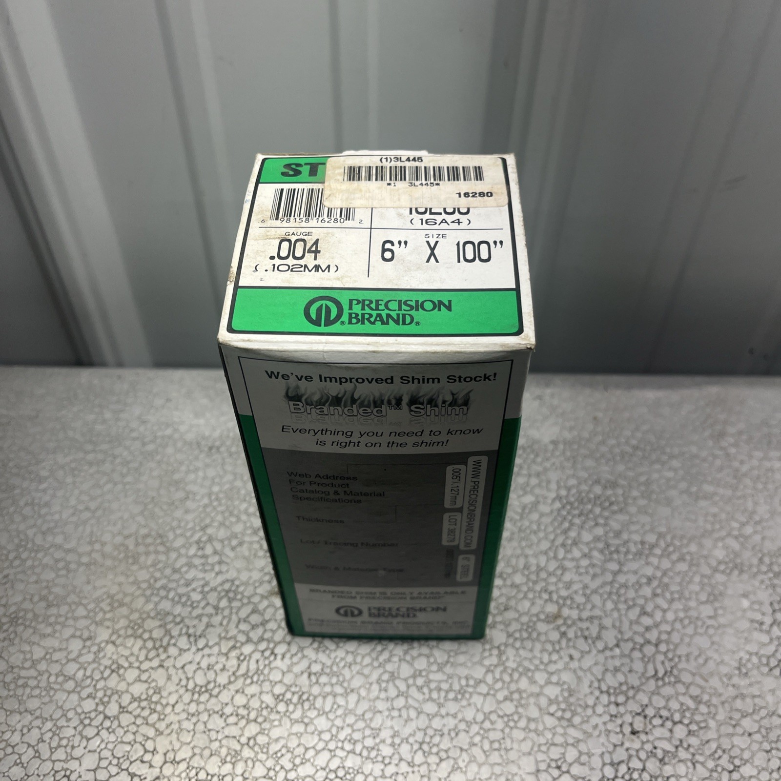 Precision Brand 16280 Shim Stock,Roll,Cold Low Steel,0.0040 In